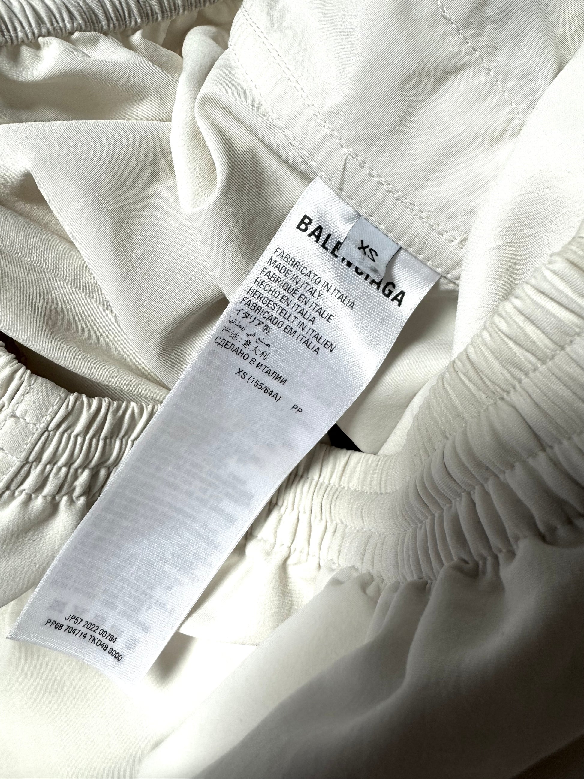 Balenciaga Unifit Sporty B Logo Track White Nylon Pant