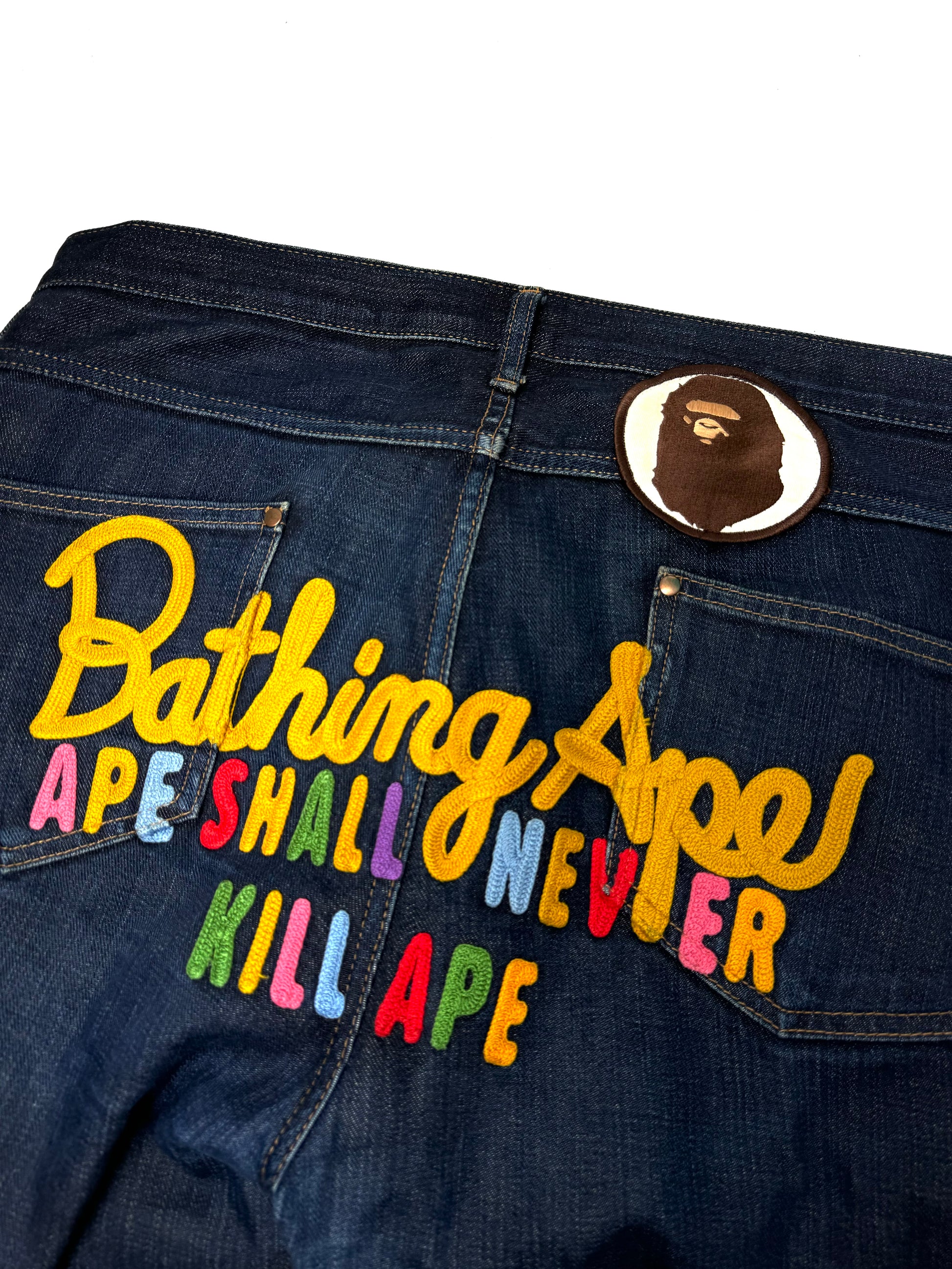 BAPE OG Rainbow Embroidery Jean