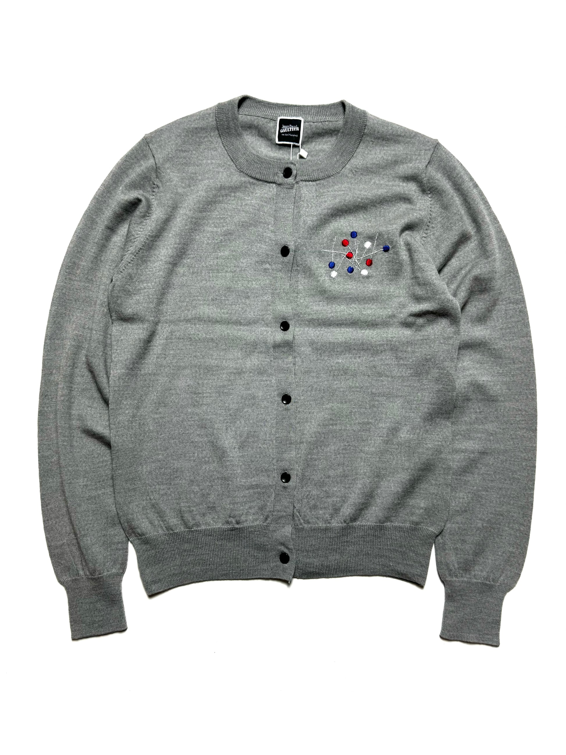 Jean Paul Gaultier Pins Light Grey Cardigan