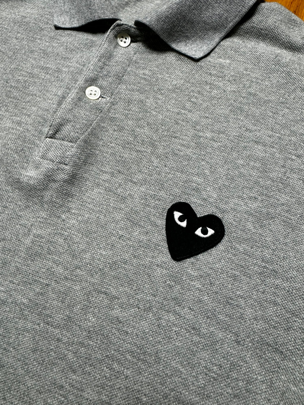 Comme des Garçons Play Grey Polo Shirt