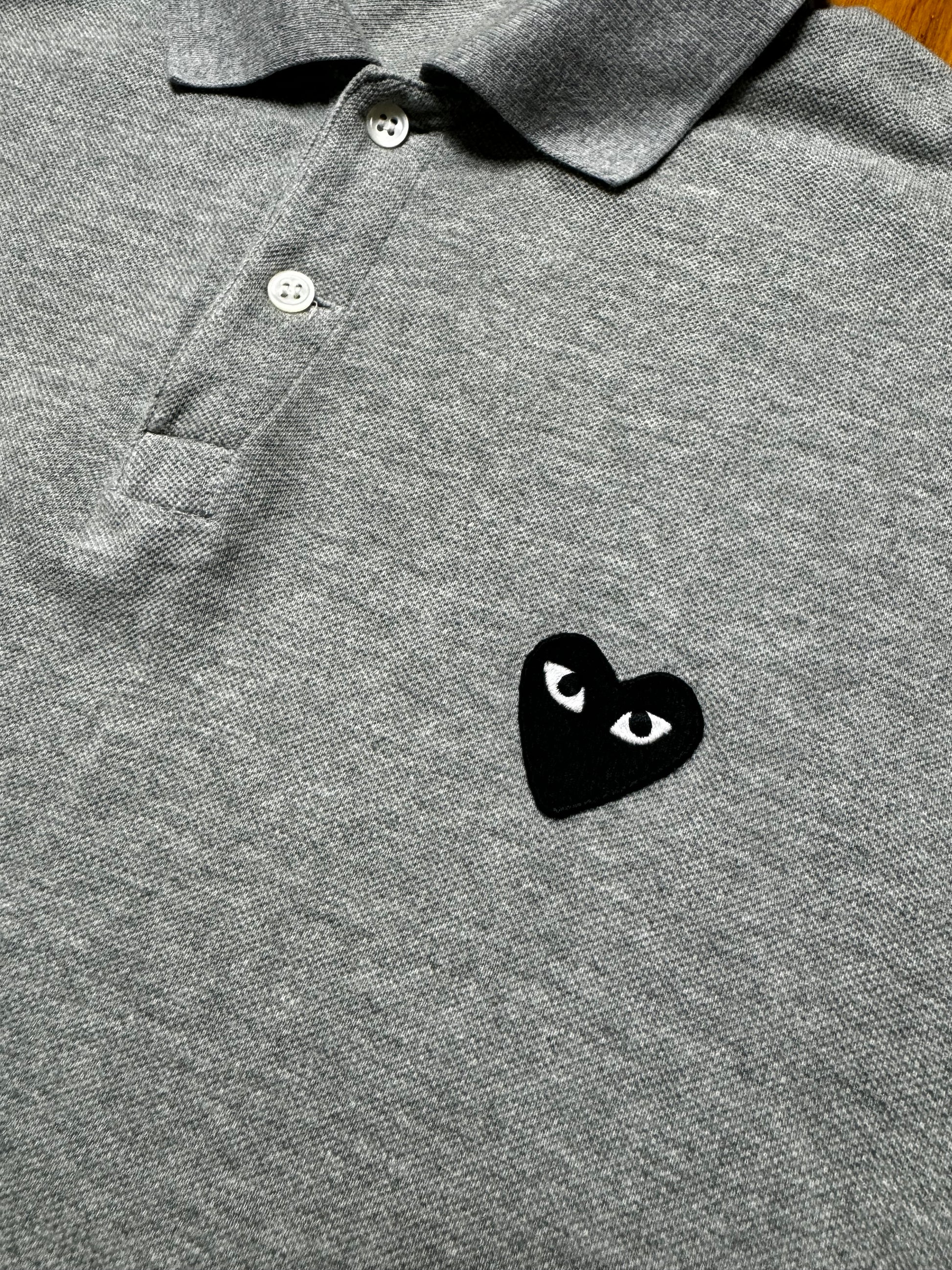 Comme des Garçons Play Grey Polo Shirt