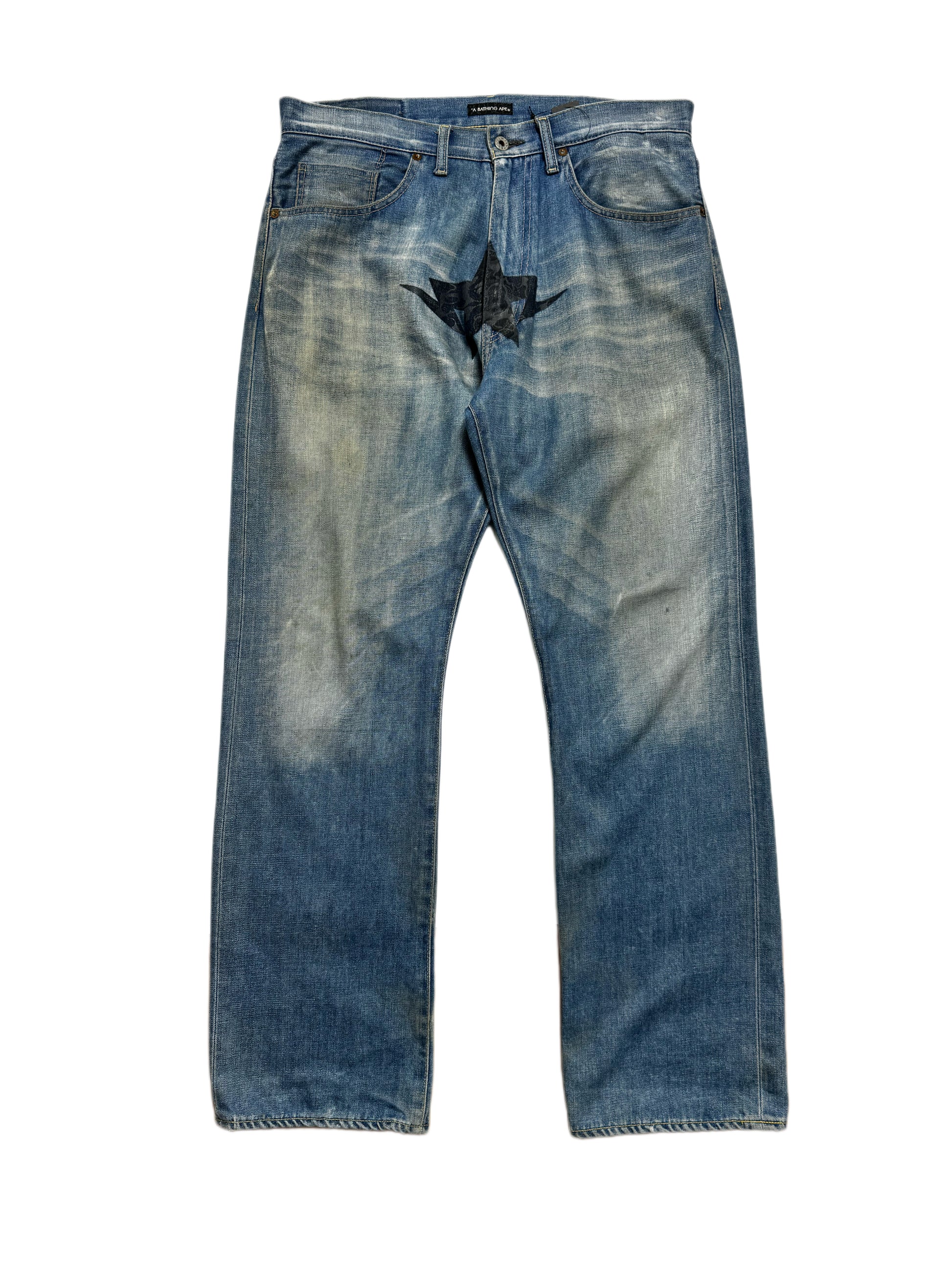 BAPE OG Twin Sta Black Camo Washed Jean