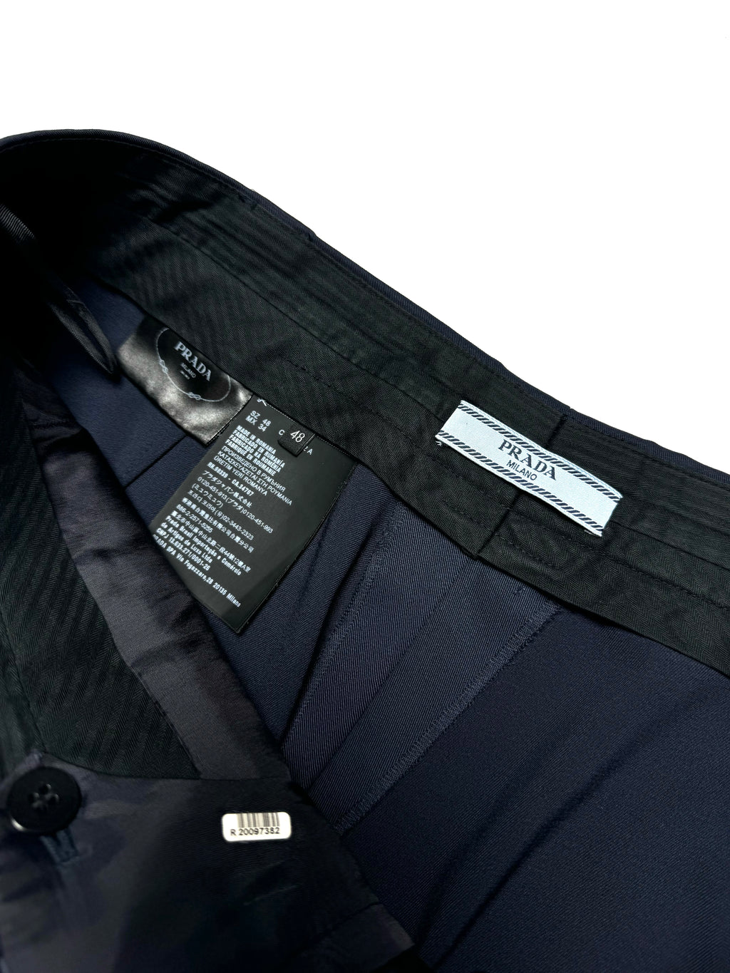 Prada Wool Navy Baggy Pant