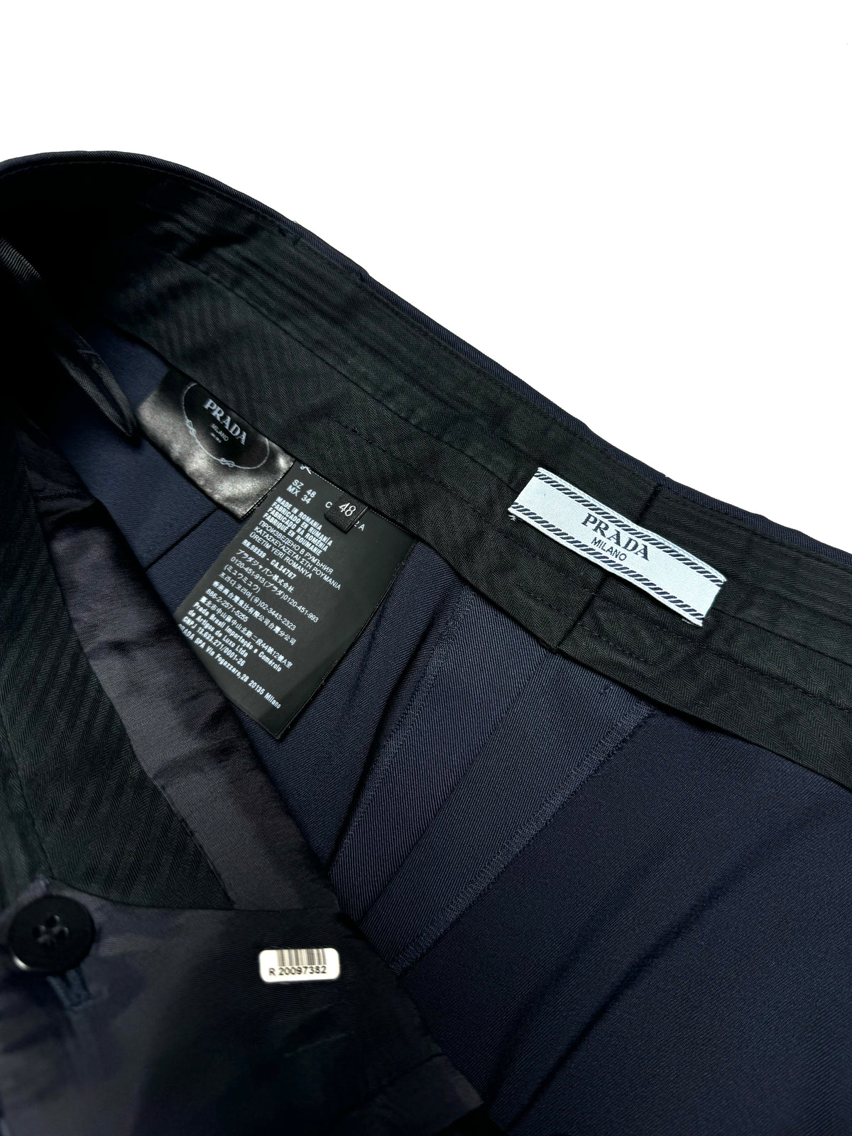 Prada Wool Navy Baggy Pant