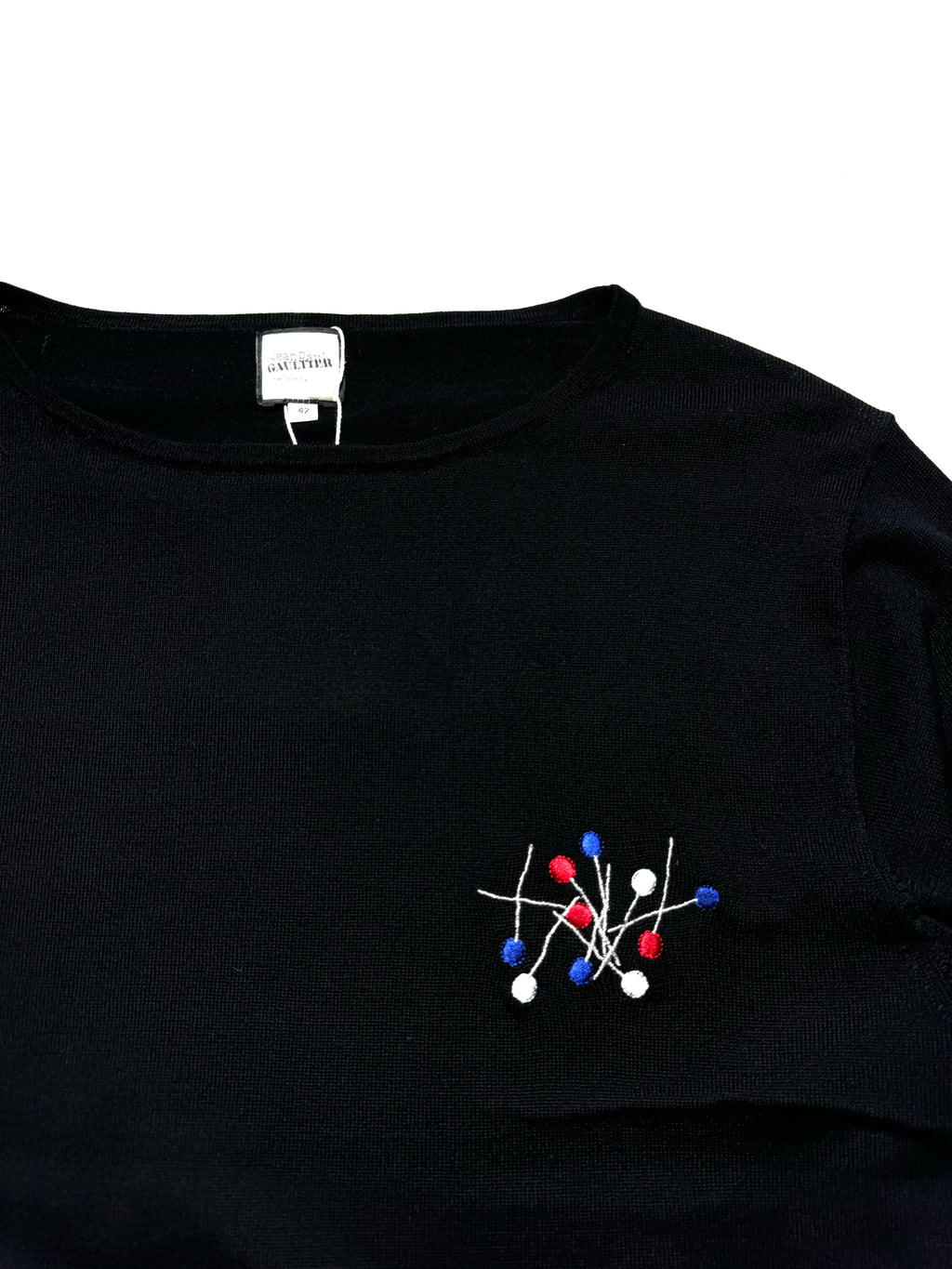 Jean Paul Gaultier Pins Navy Knit Sweater