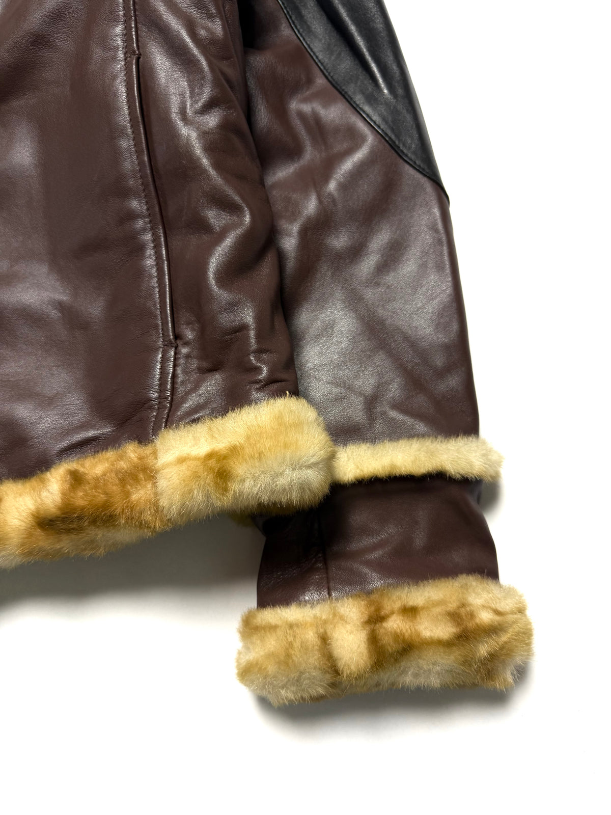 Avirex Type B-3 Shearling Leather Red Flight Jacket