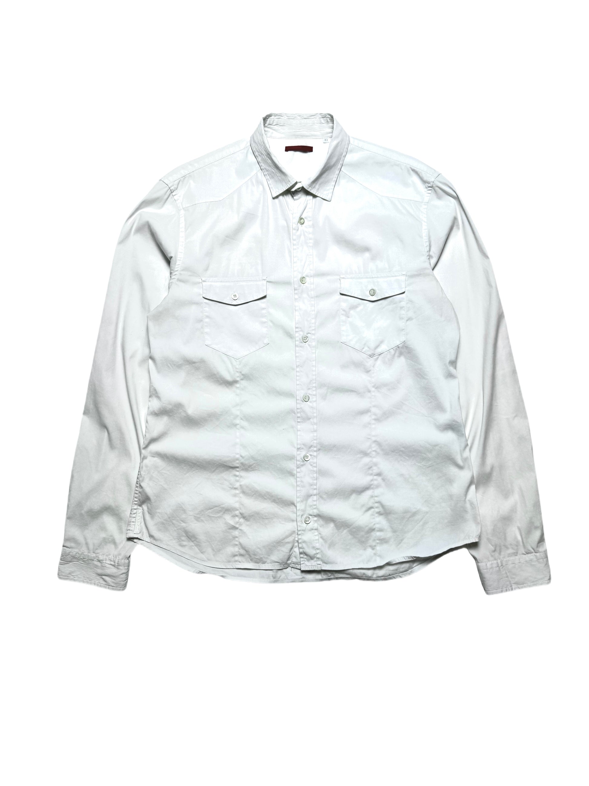 Prada White Chest Pocket White Shirt 2008