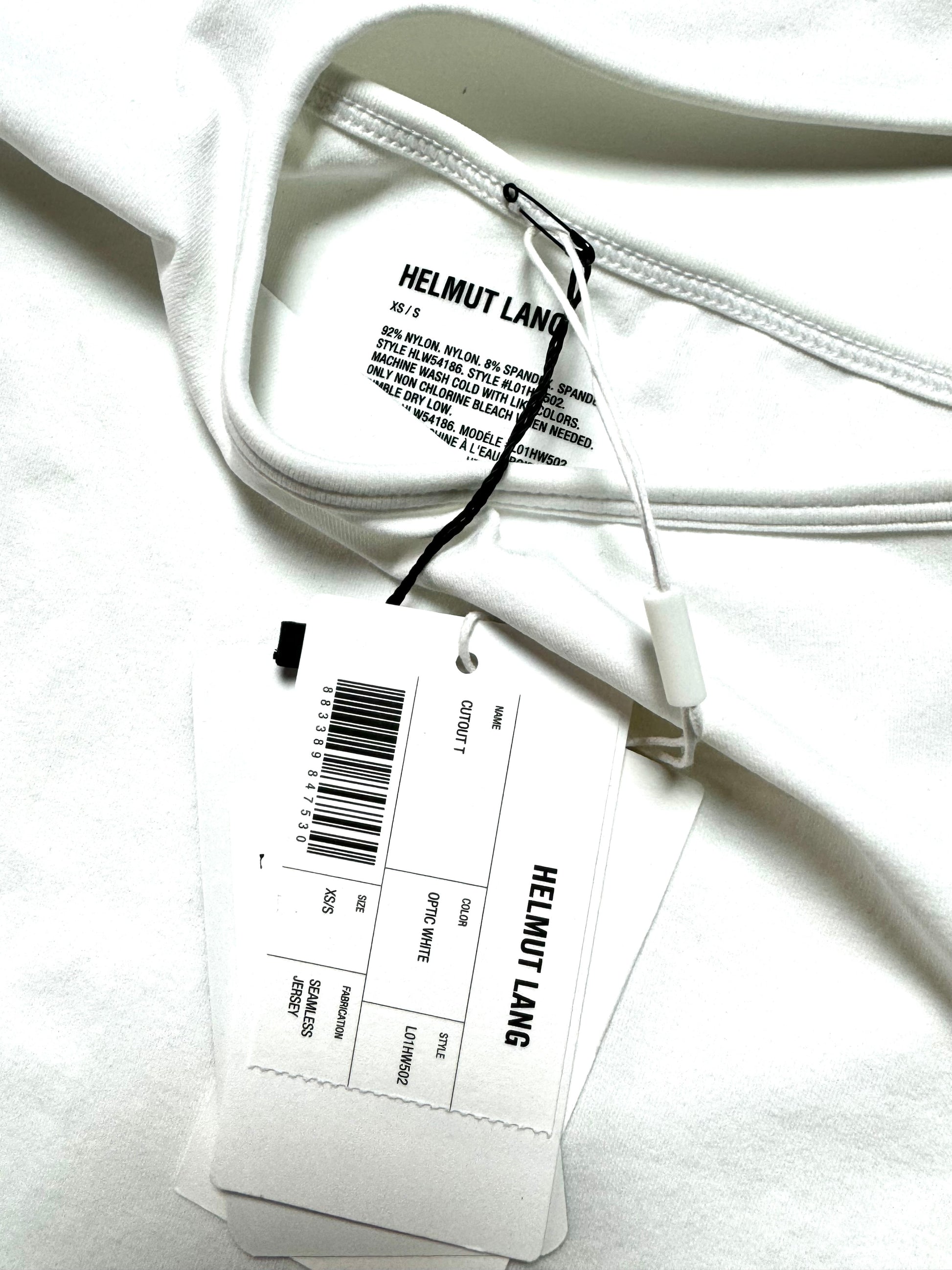 Helmut Lang White Cut out Tee