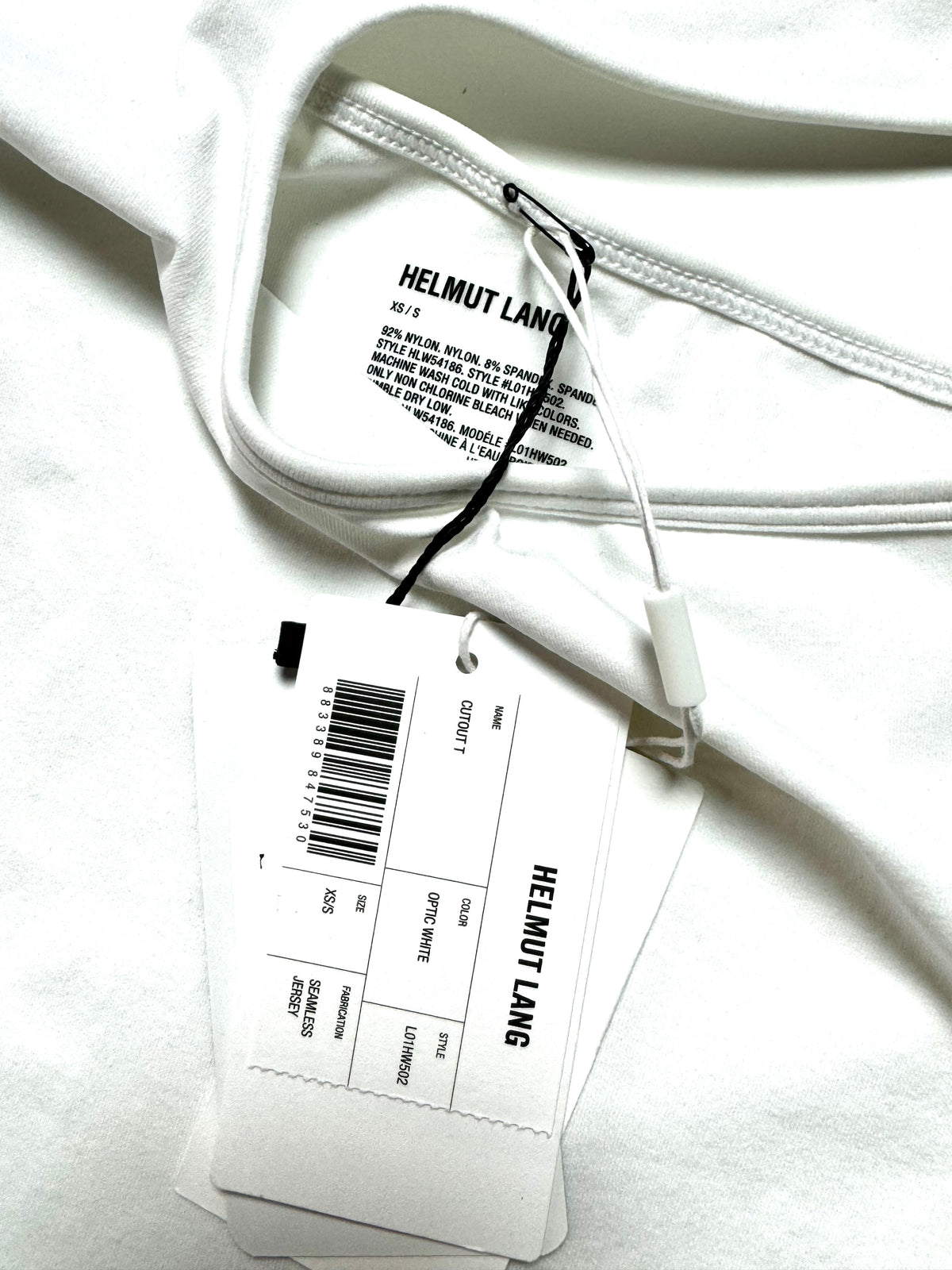 Helmut Lang White Cut out Tee