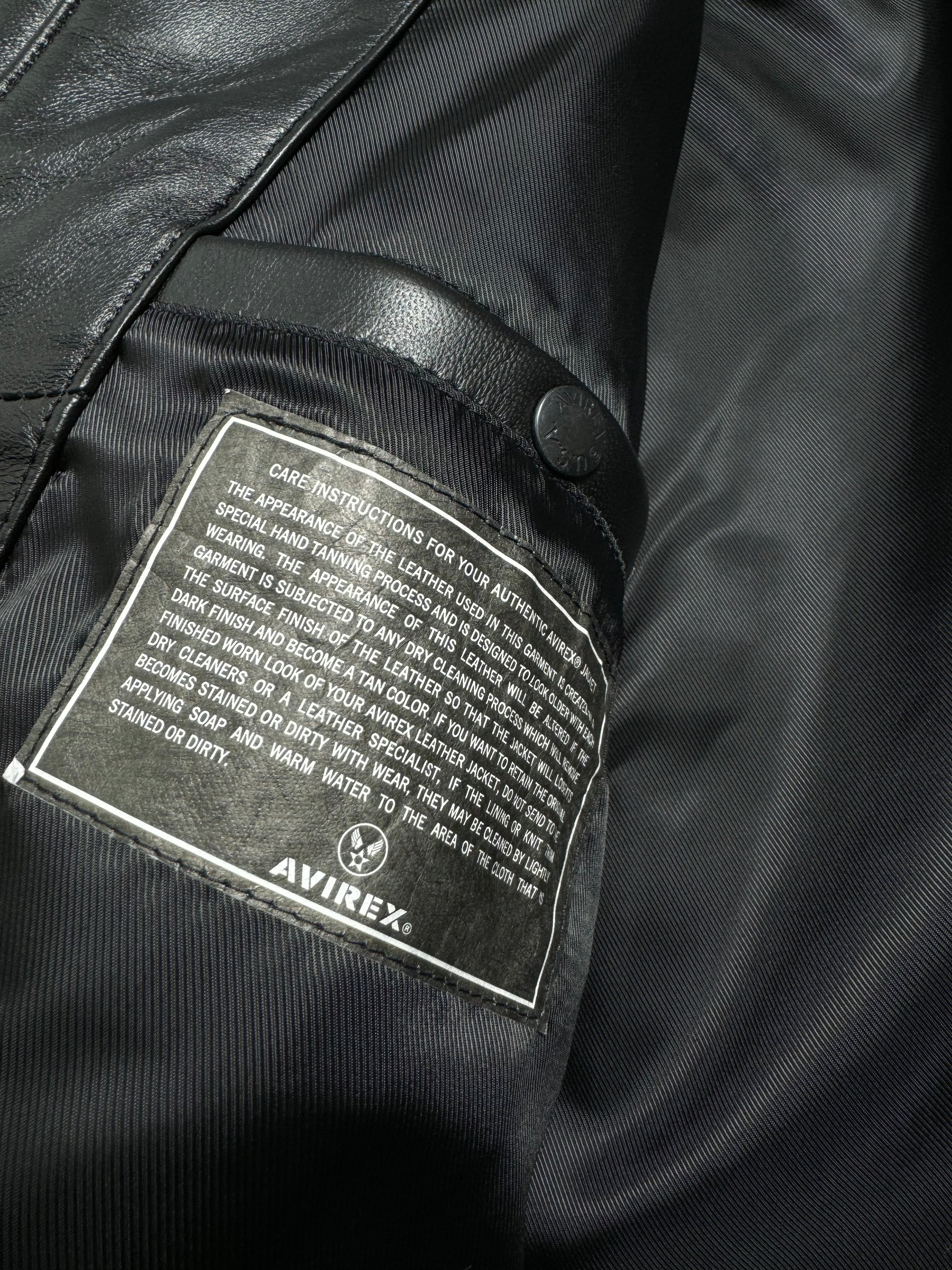 Avirex Varisty Black Leather Jacket