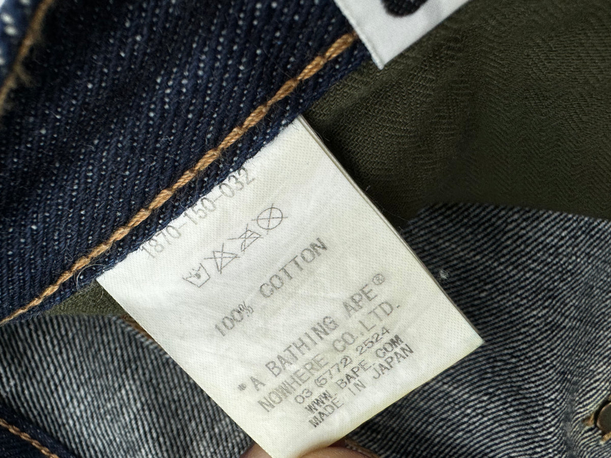 BAPE Rainbow Embroidery Dark Denim Jean