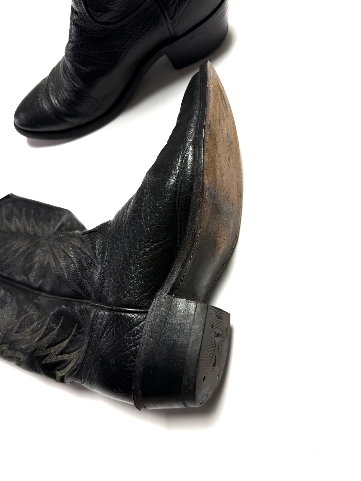Dan Post Vintage Black Leather Cowboy Boots