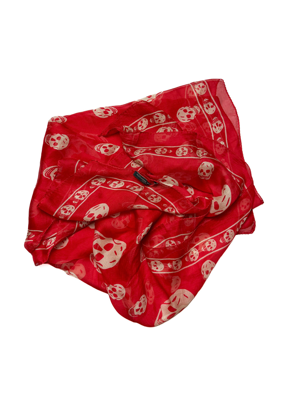 ALEXANDER MCQUEEN Skull Scarf Red