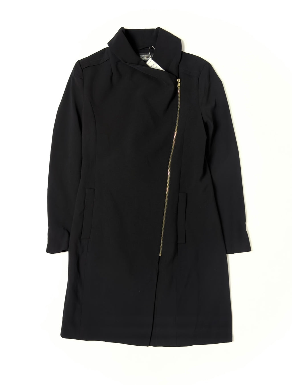 Issey Miyake Permanent Line  Black Asymmetrical Coat