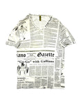 John Galliano 00s White Newspaper Tee