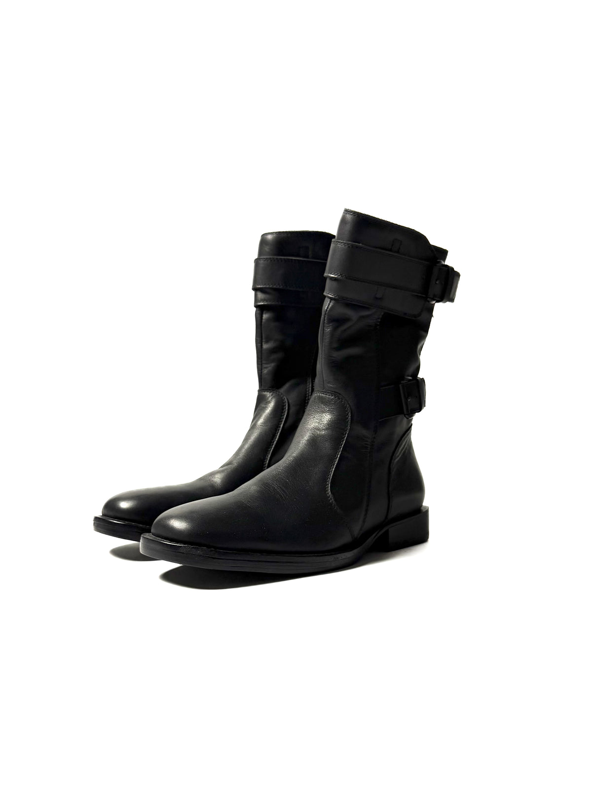ANN DEMEULEMEESTER Leather Combat Boots