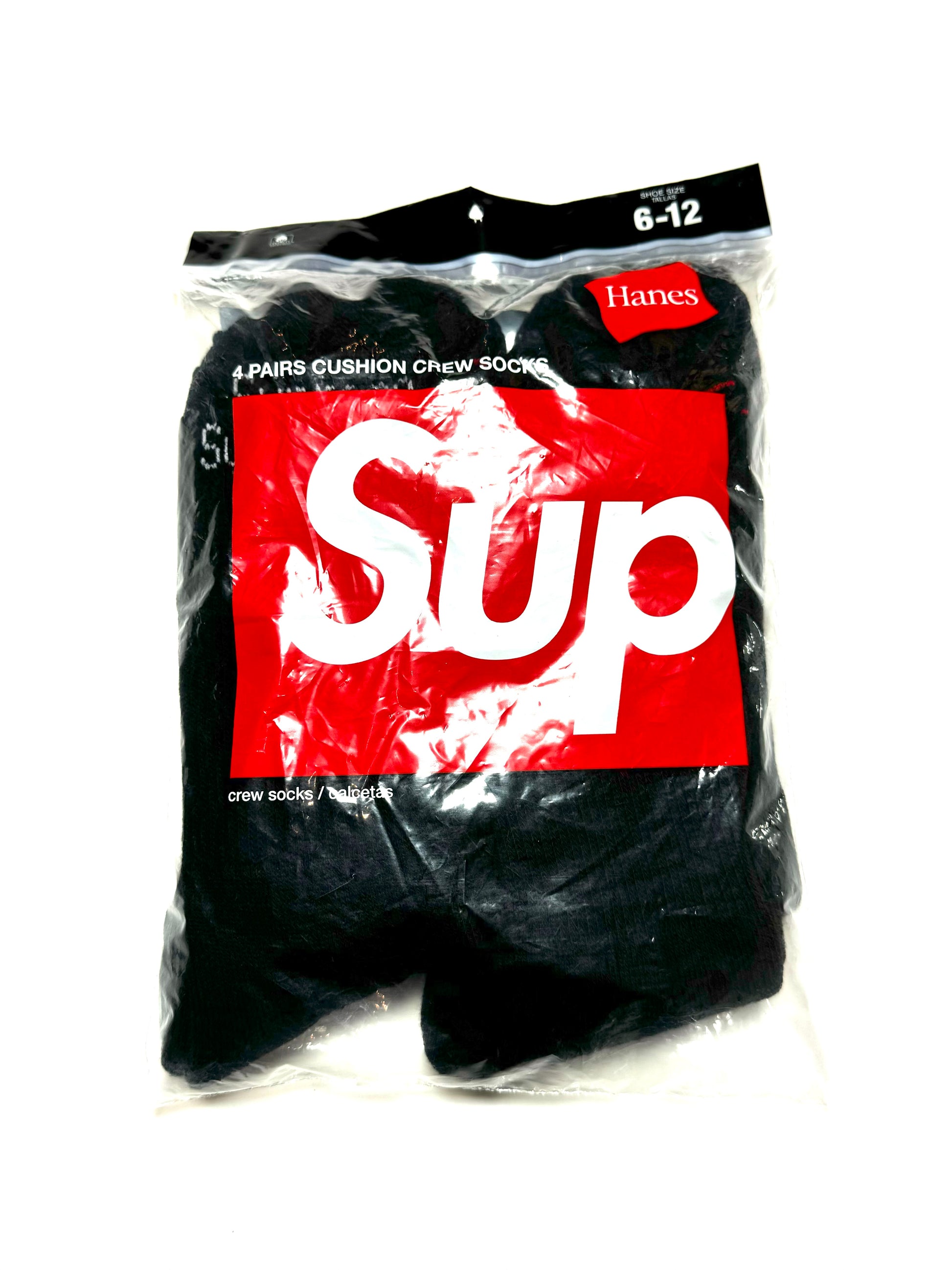 Supreme x Hanes 4 Pairs Socks Blk