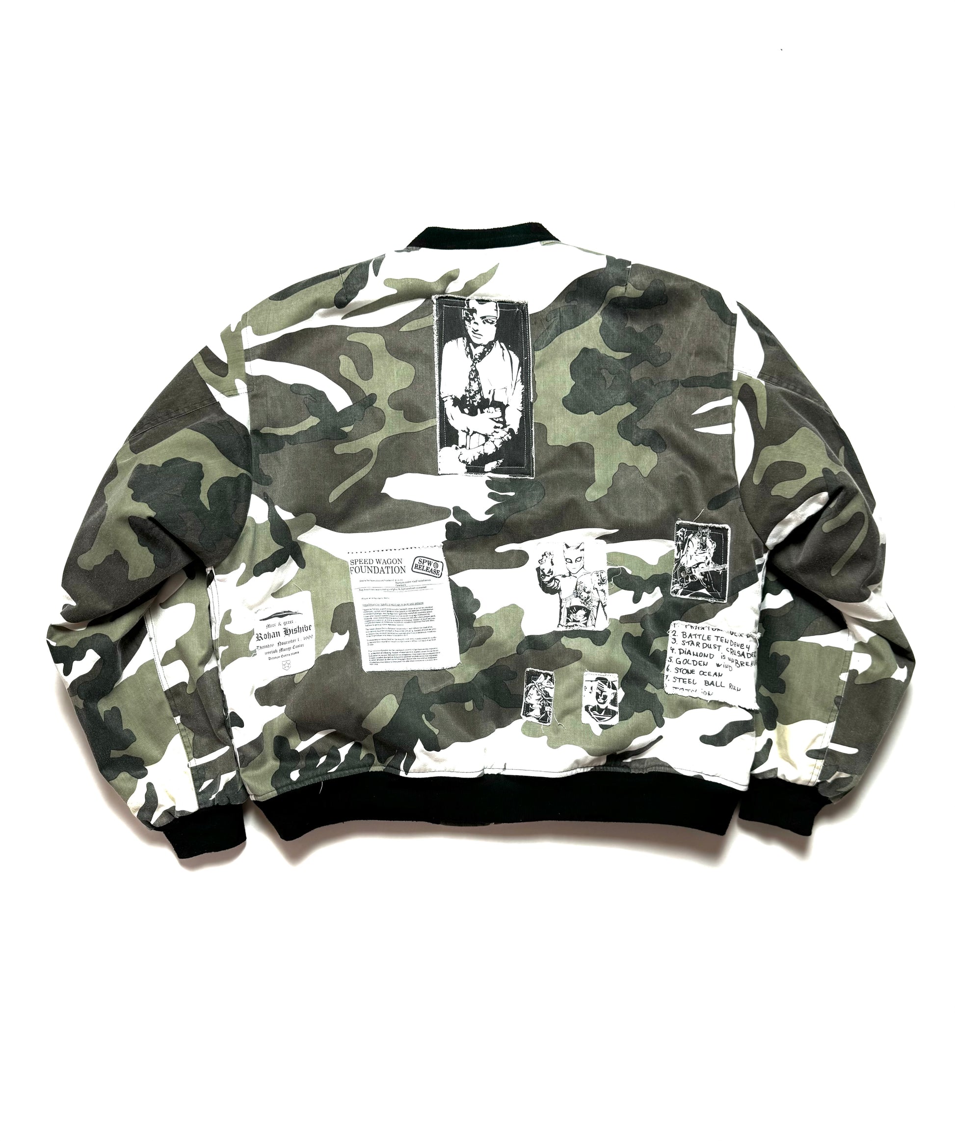 Rough Simmons Anime Bomber Grey Camo Jacket