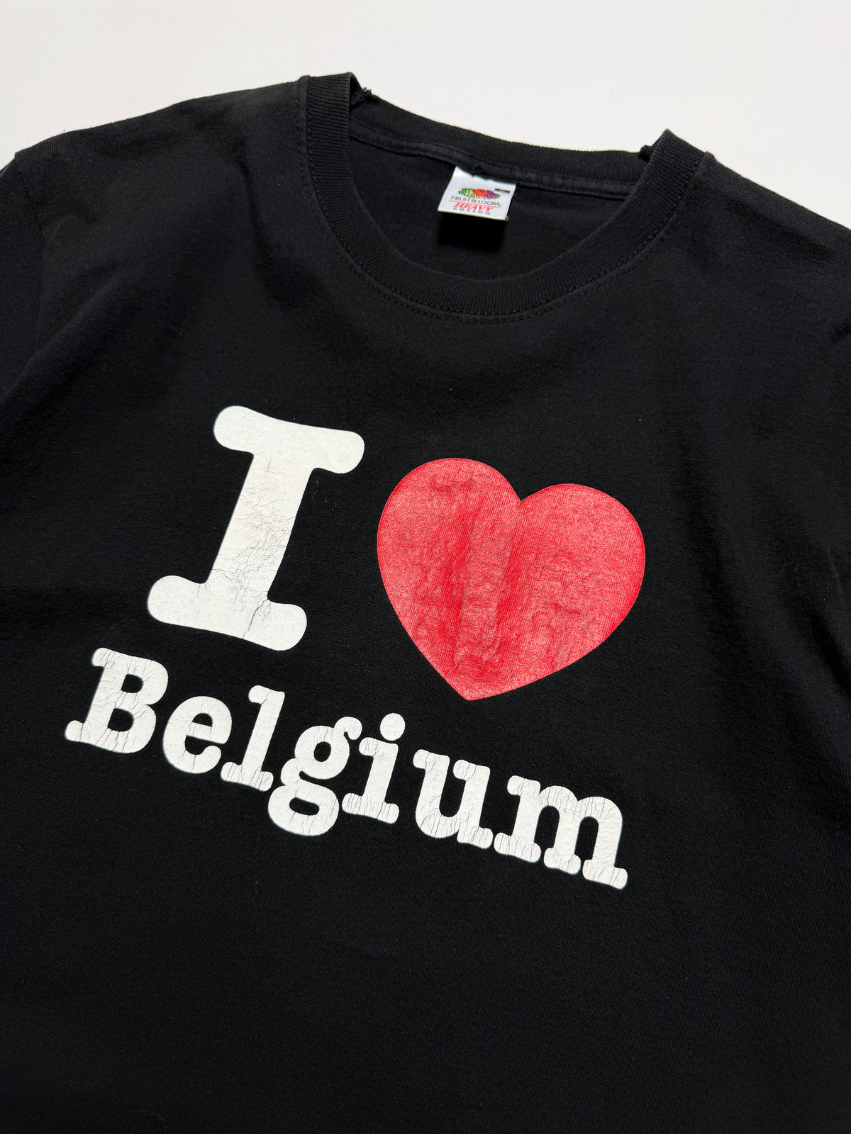Vintage I Love Belgium Heavy Black Tee 90s