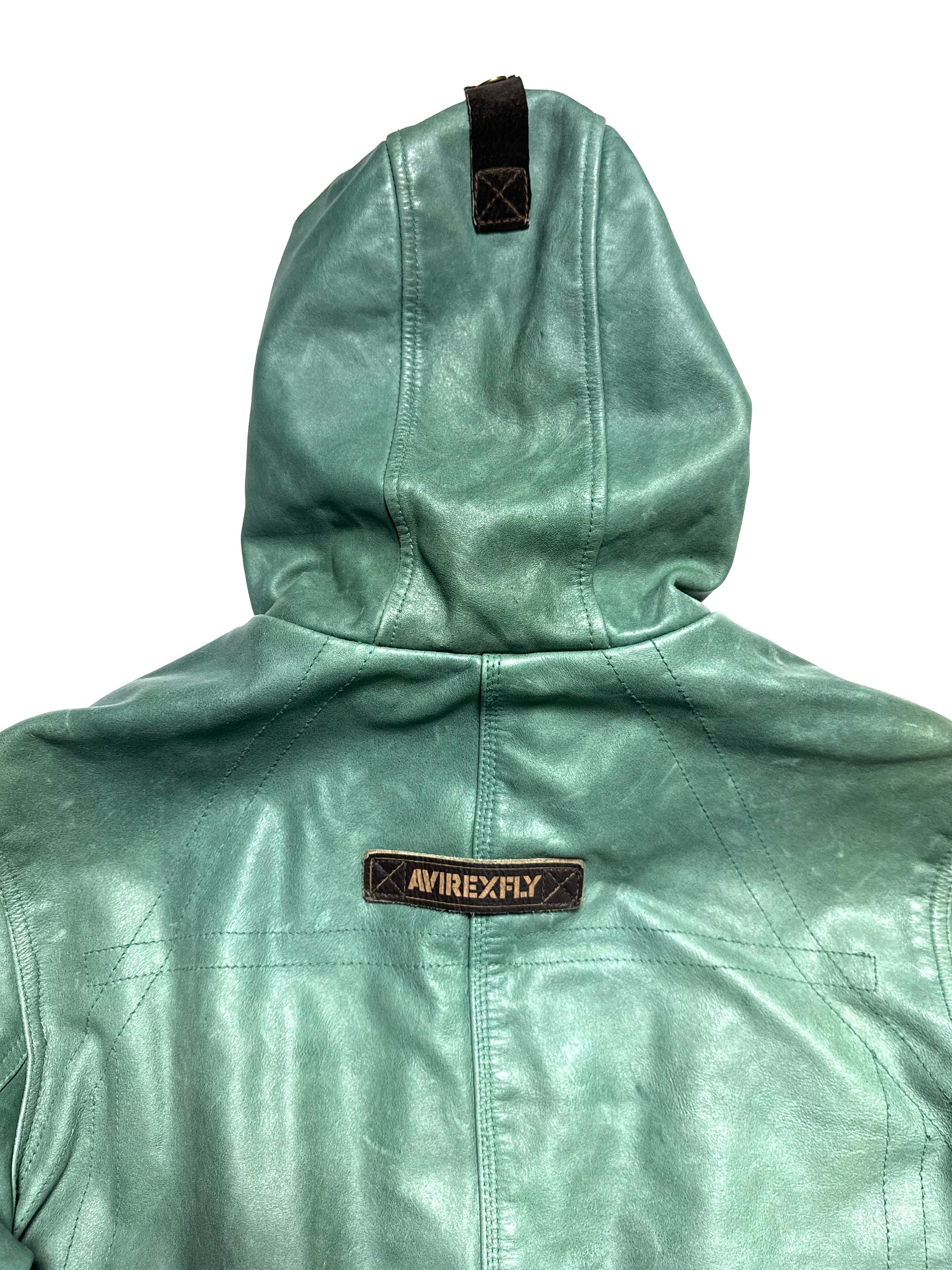 Avirex Green Leather Pilot Fly Jacket