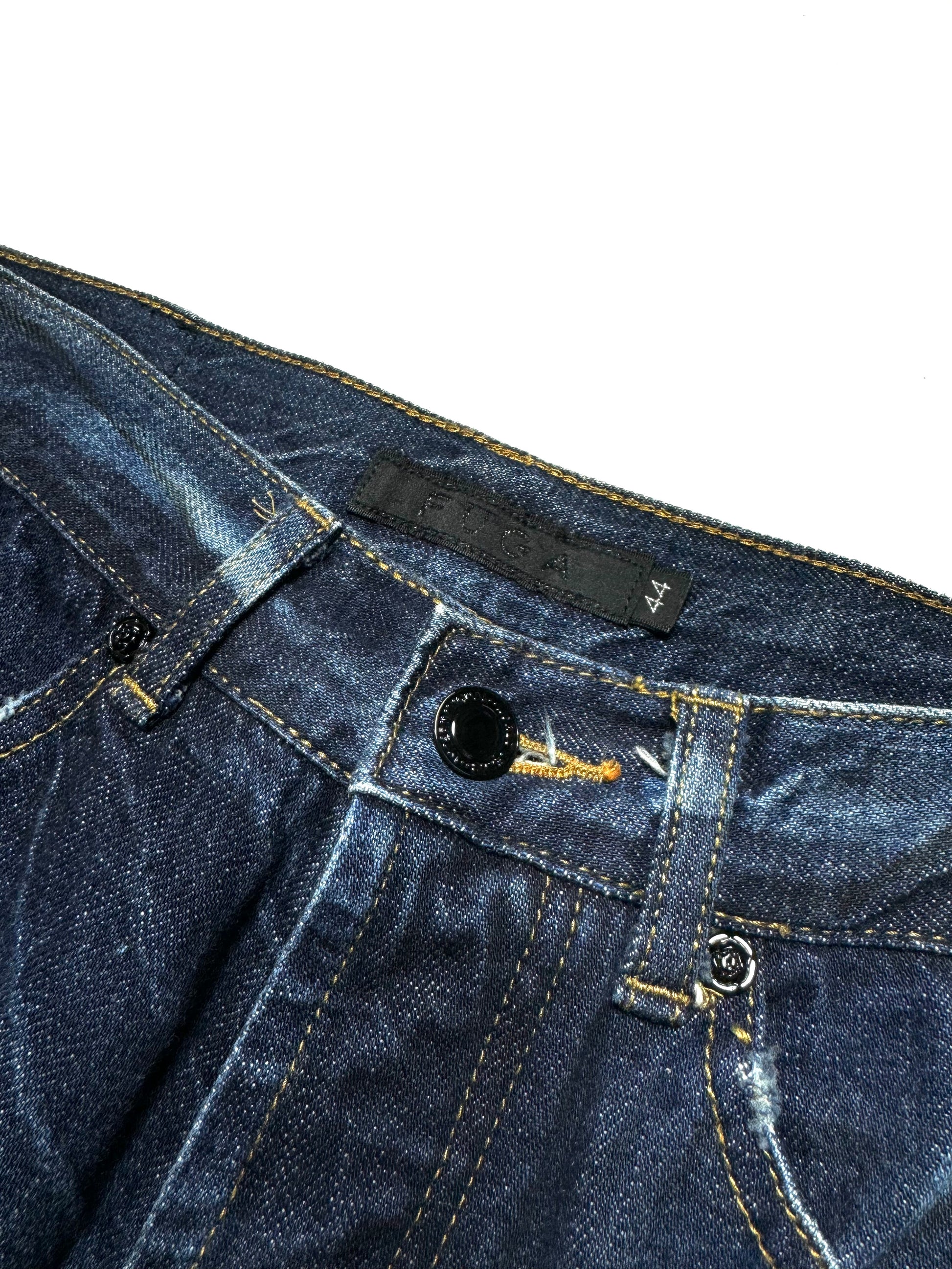 Fuga Distressed Flared Washed Denim Bootcut Jean 2000s