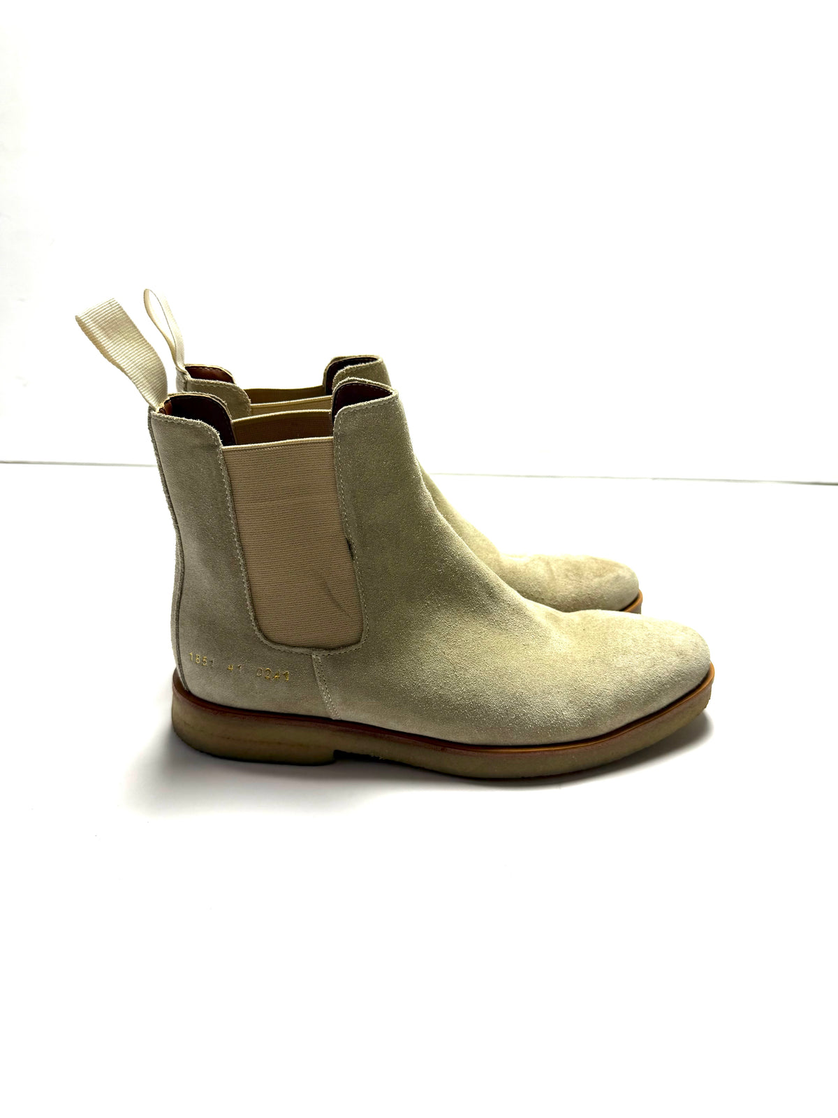 Common Projects Beige Tan Brown Suede Leather Chelsea Boots