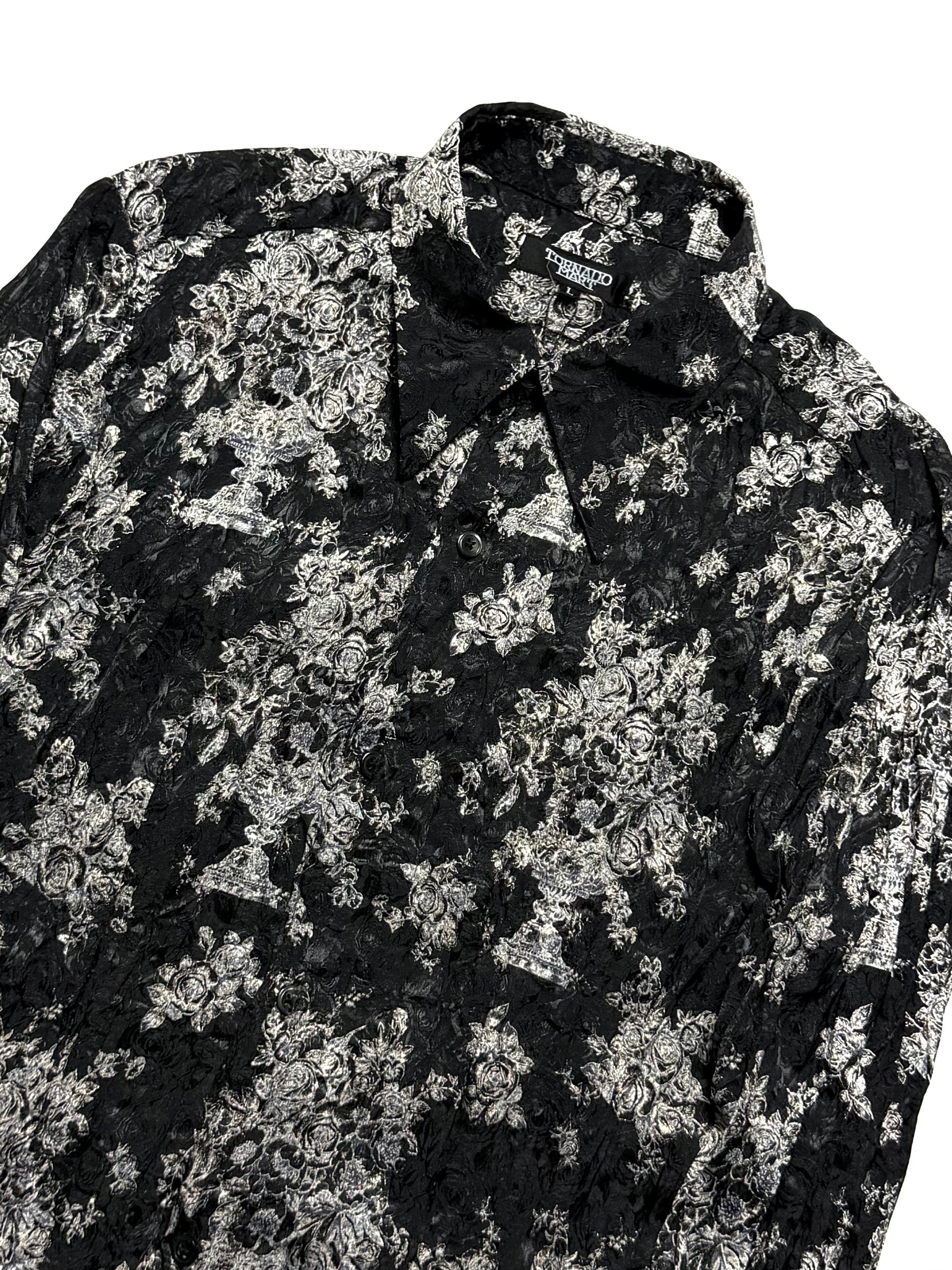 TORNADO MART Floral Shirt Black