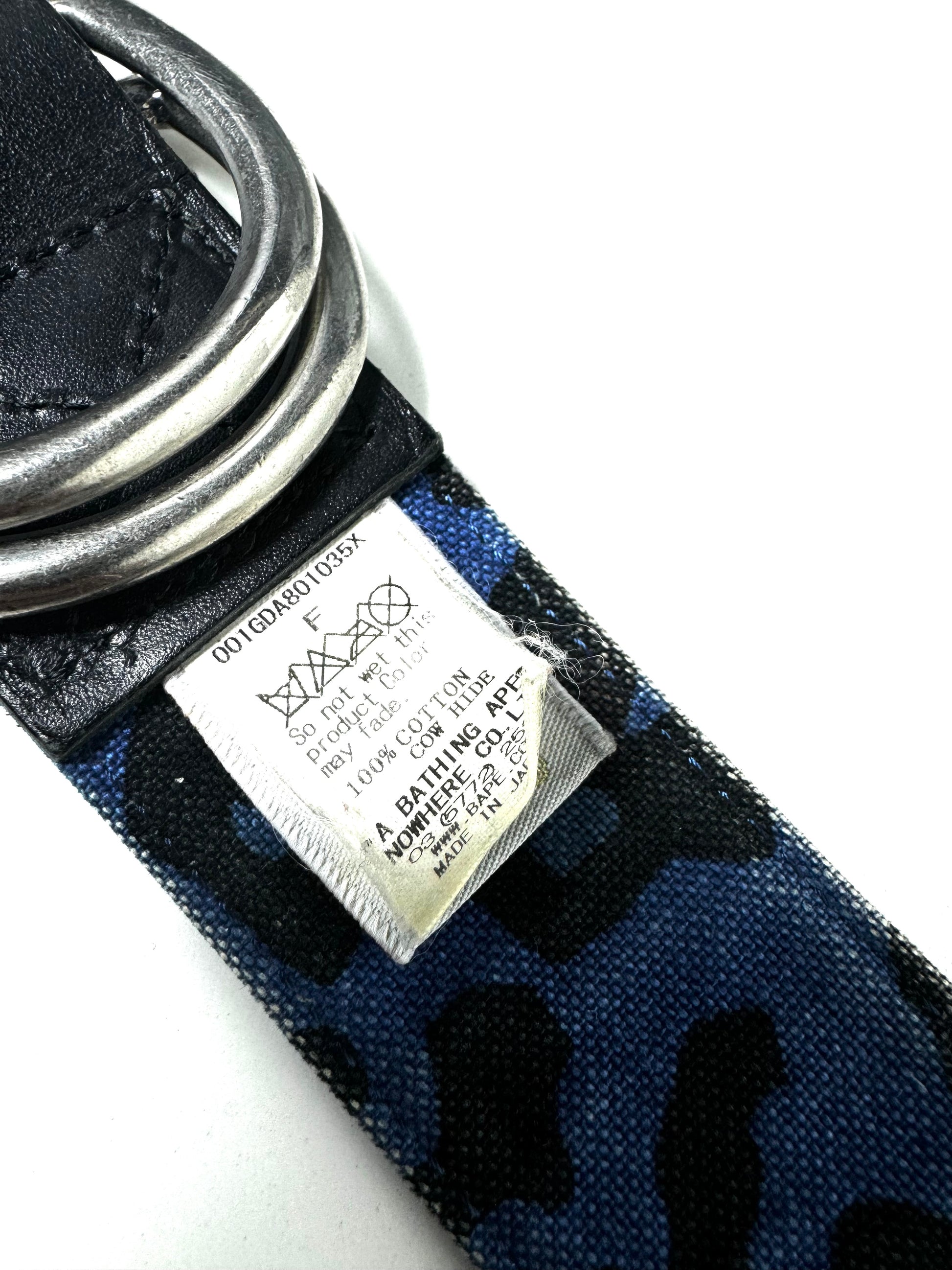 BAPE Blue Leopard Canvas Belt
