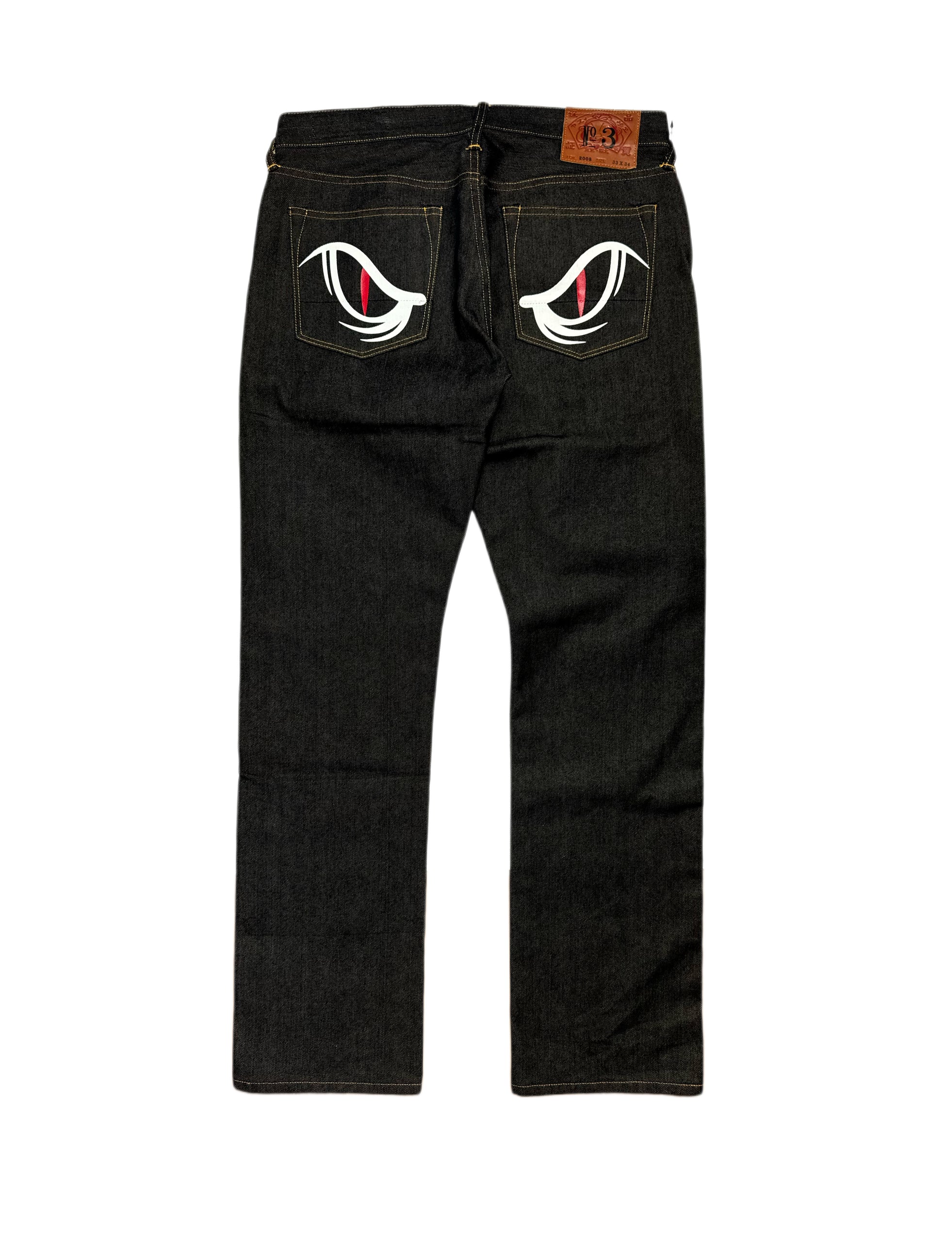 Evisu No.3 EYE Pocket Straight Raw Denim Jean