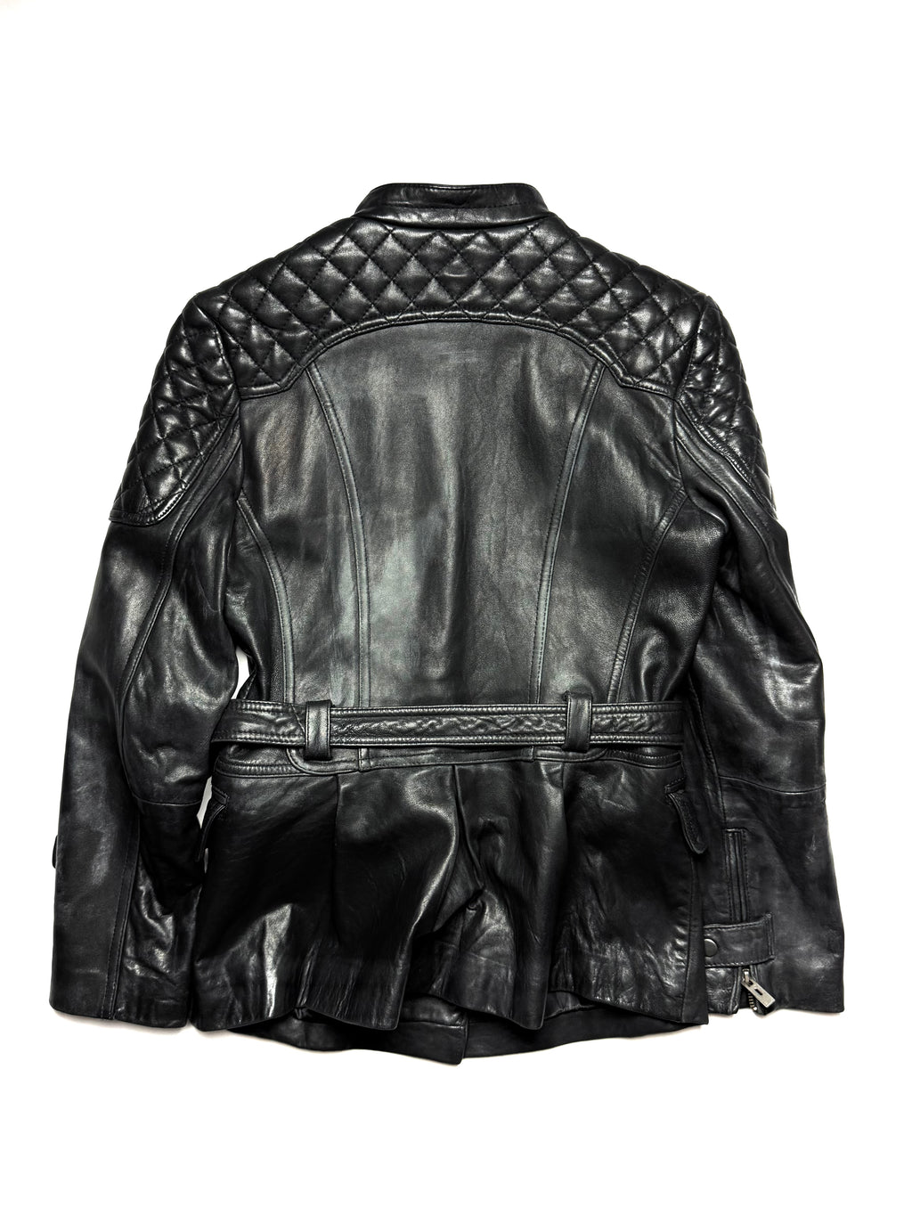 BALMAIN Leather Biker Coat