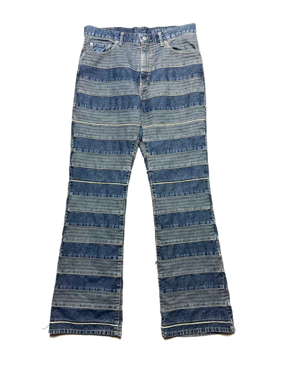 Hysteric Glamour Kinky Hagi Stripe Patch Denim Flared Jean 90s