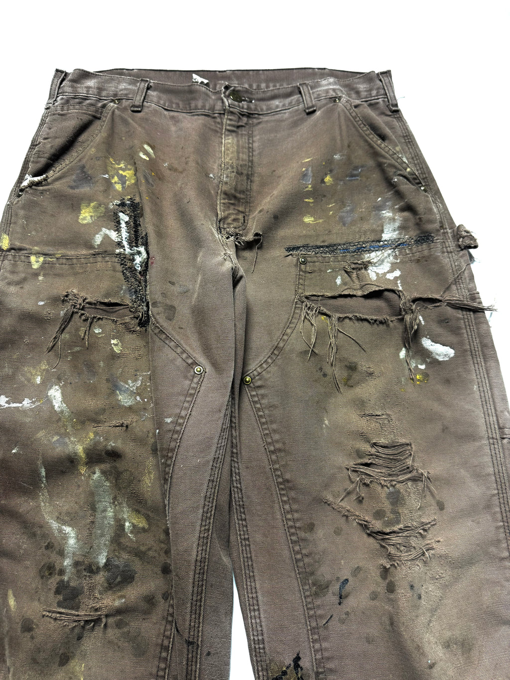 Carhartt Repaired Brown Painted Carpenter Pant