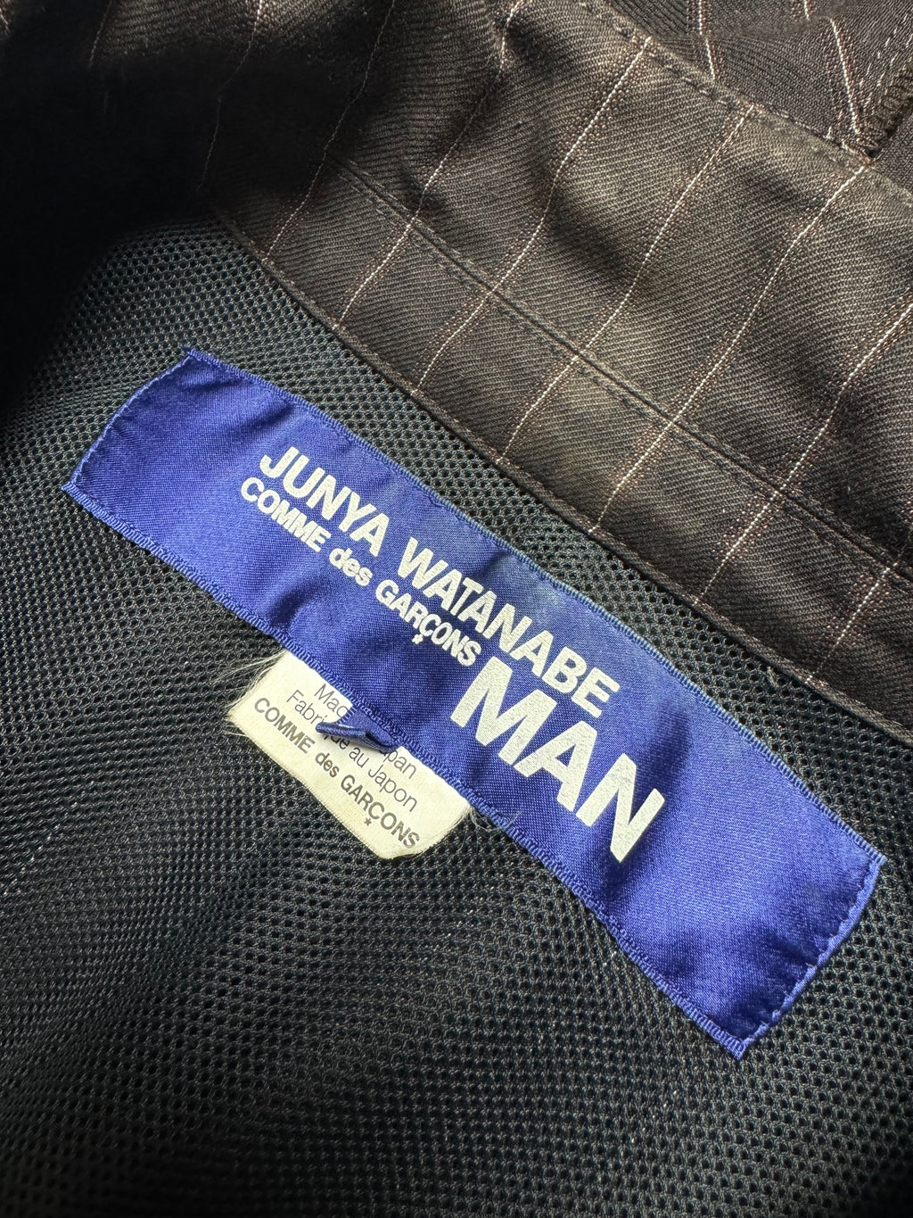 Comme des Garçons Junya Watanabe MAN Brown Stripe Suit Blazer Hooded Jacket