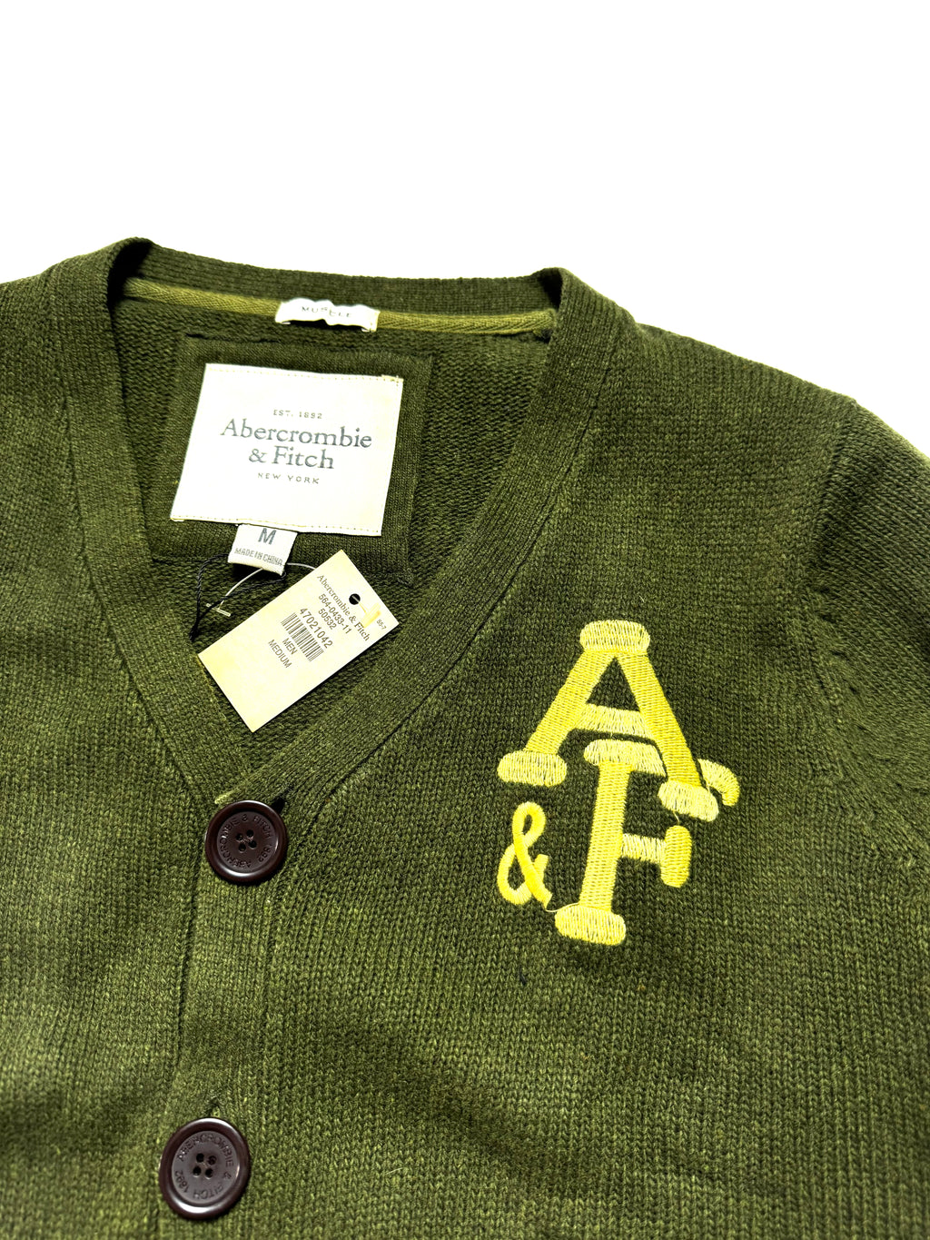 A&F Green Wool Cardigan