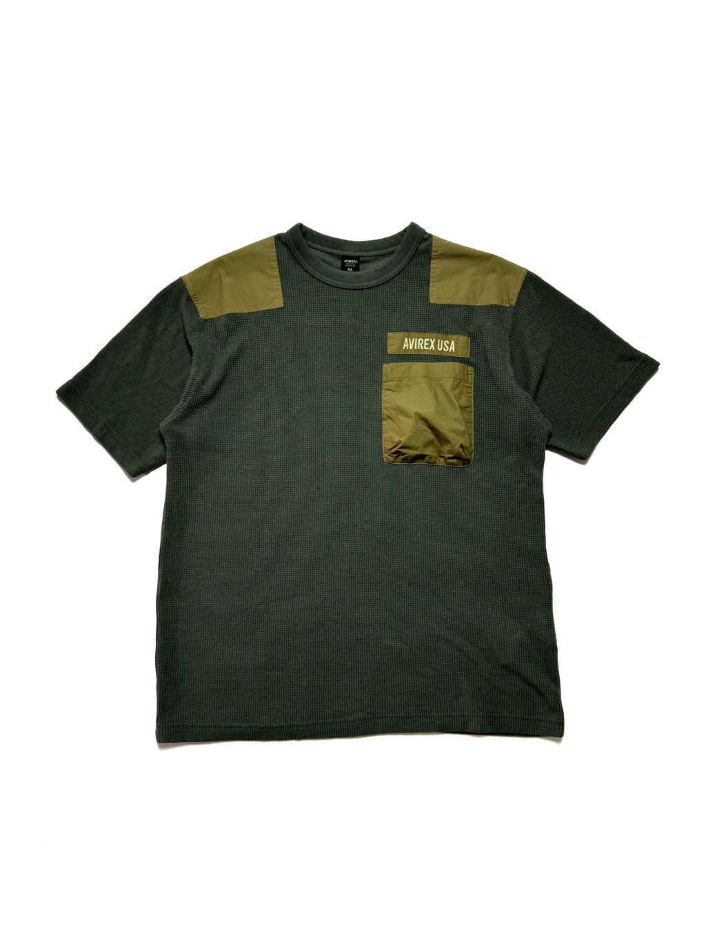 Avirex Army Green Waffle Short Sleeve