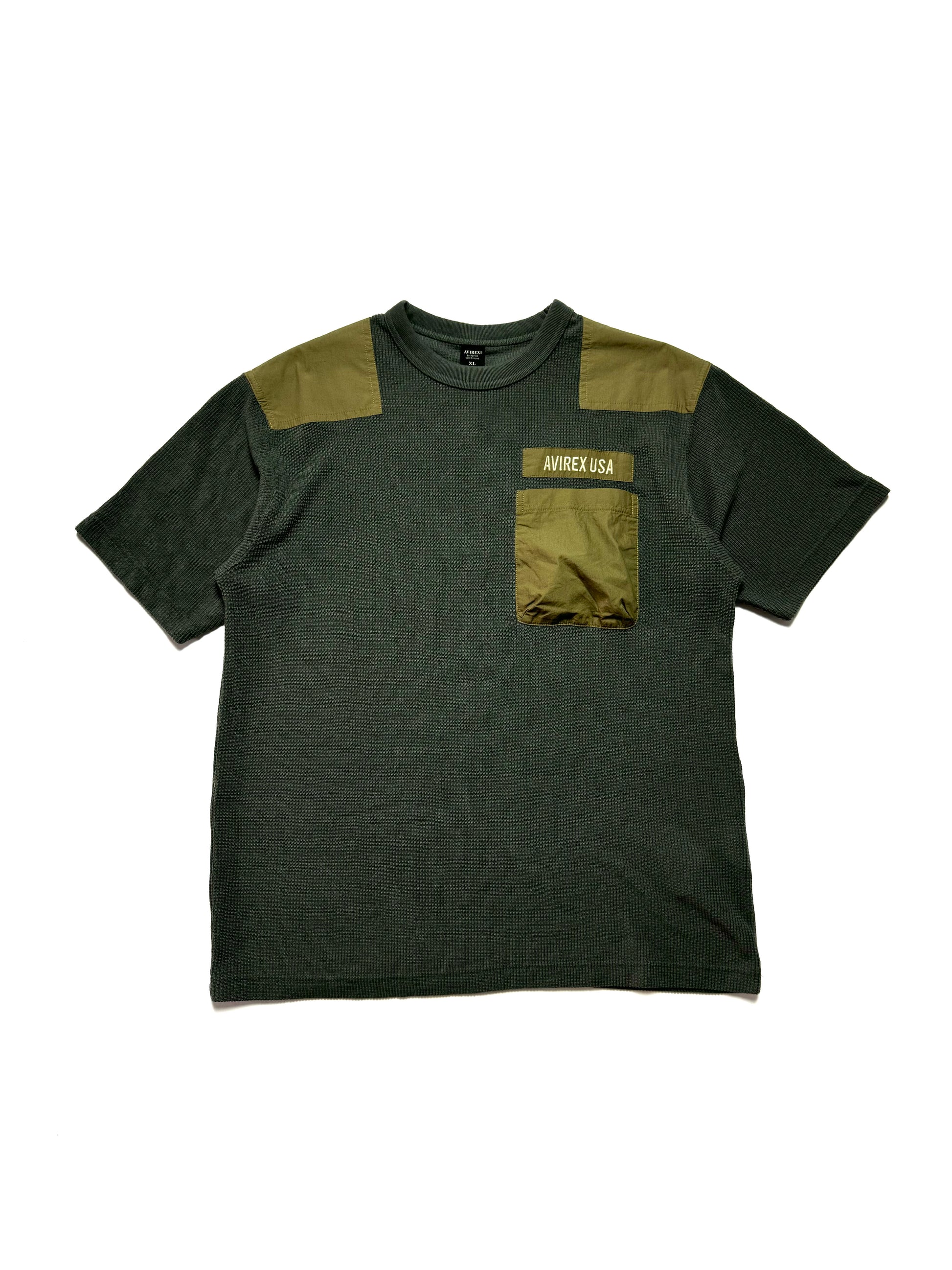Avirex Army Green Waffle Short Sleeve