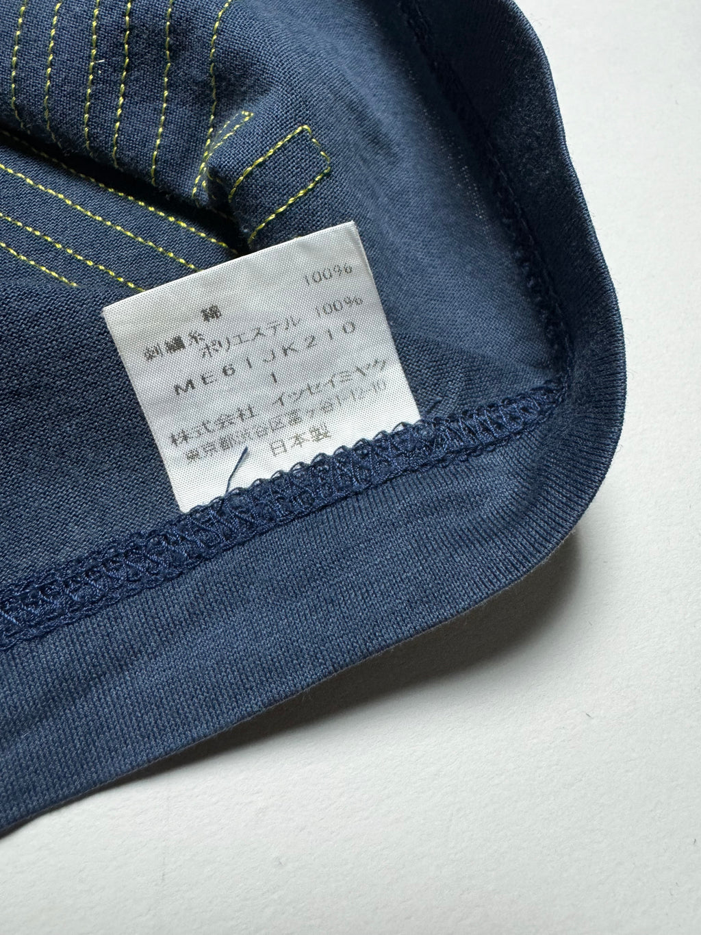 Issey Miyake Blue Yellow Stitching Tee
