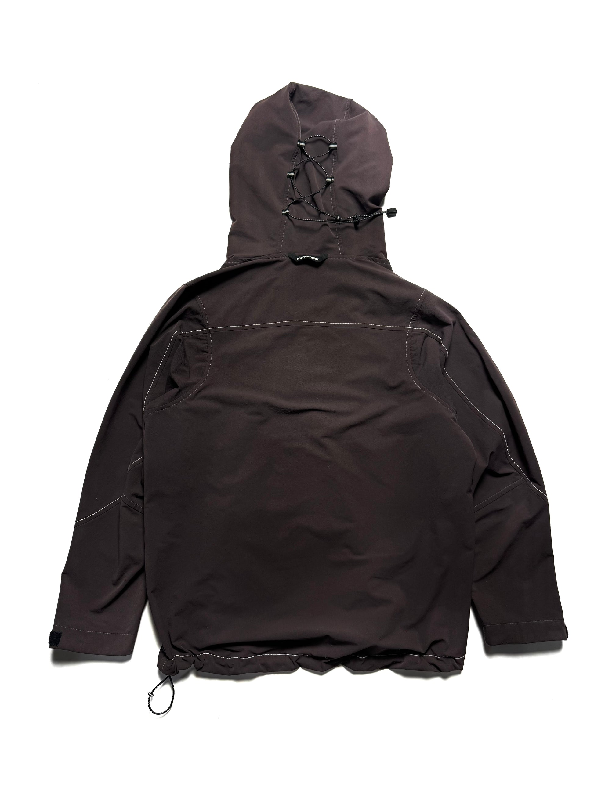 And Wander Logo-Print Nylon Hooded Anorak Parka Maroon