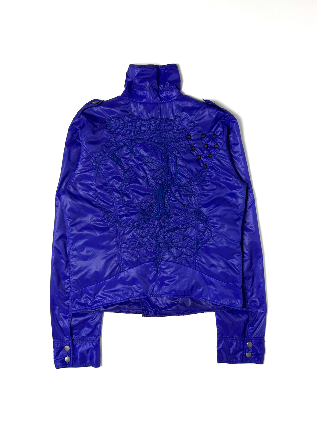 Diesel Purple Nylon Biker Jacket