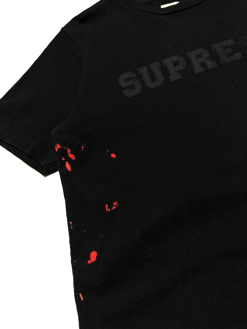 Supreme Black Spell-out Embroidery Tee