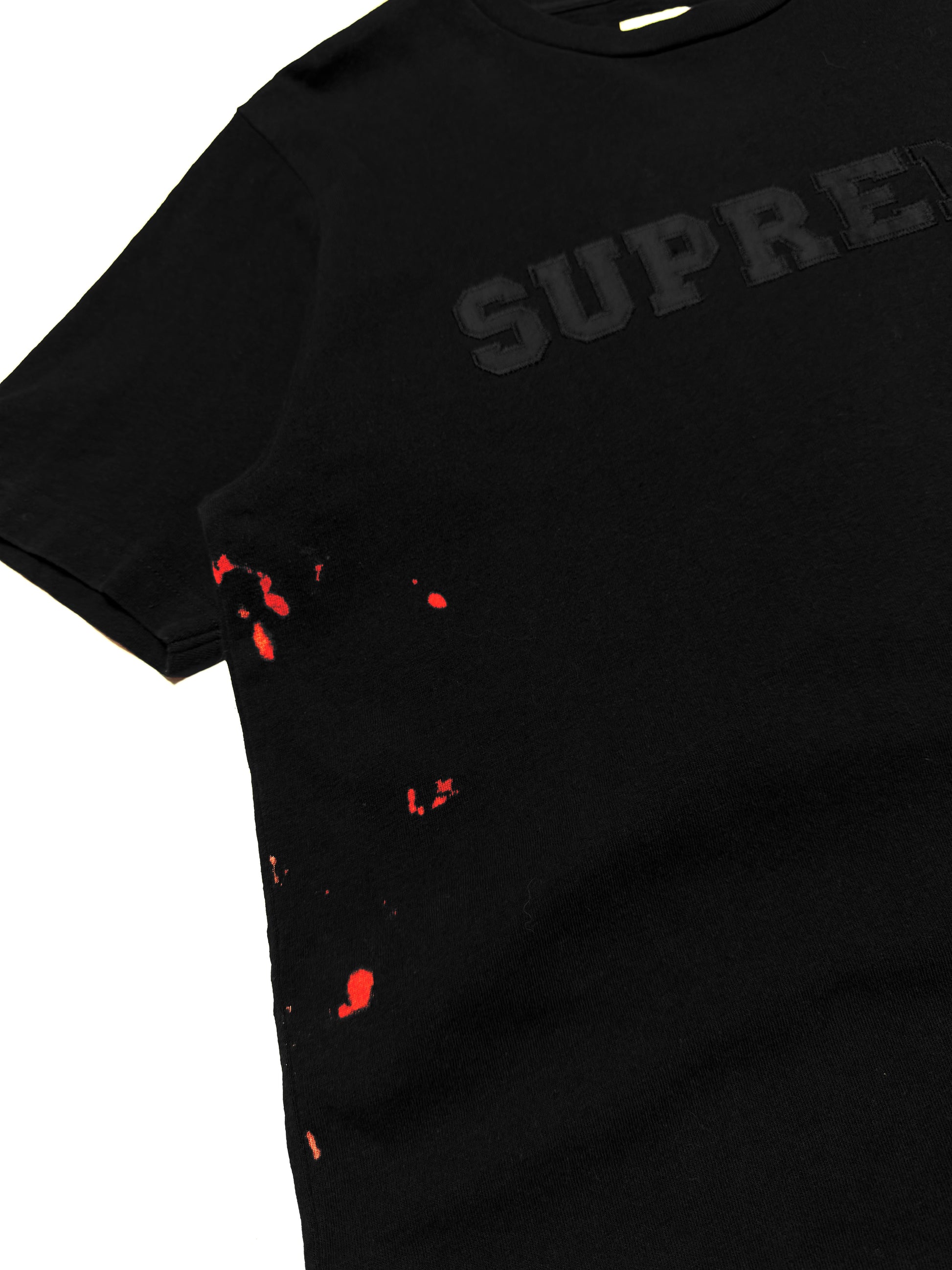 Supreme Black Spell-out Embroidery Tee