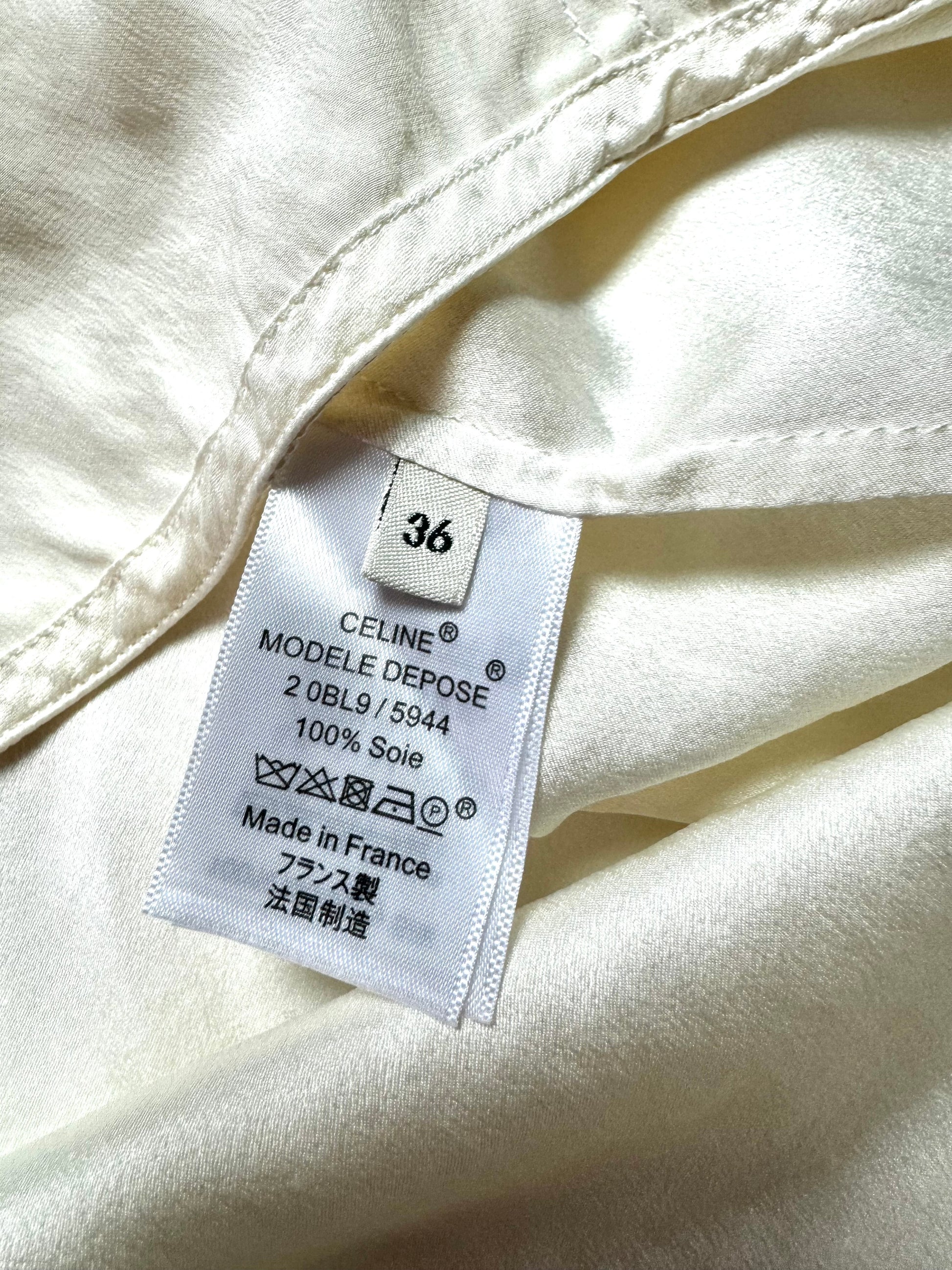 Celine Blouse White Silk Shirt