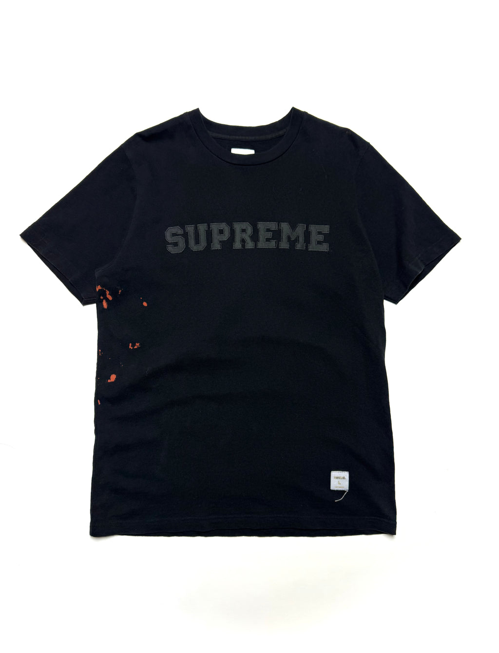 Supreme Black Spell-out Embroidery Tee