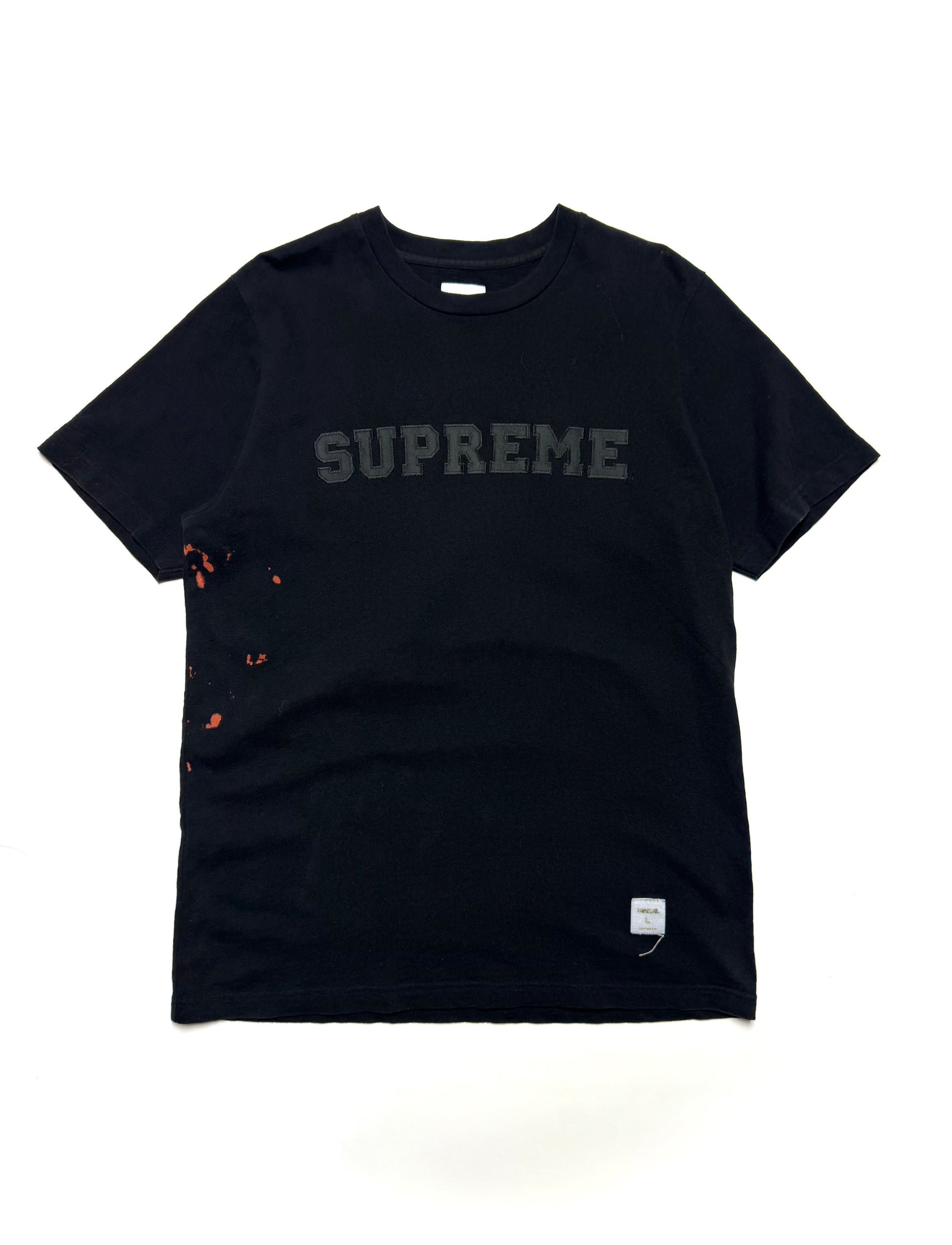 Supreme Black Spell-out Embroidery Tee