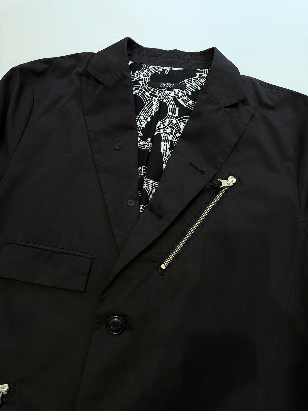 Number (n)ine Black Blazer Zip Pocket Jacket