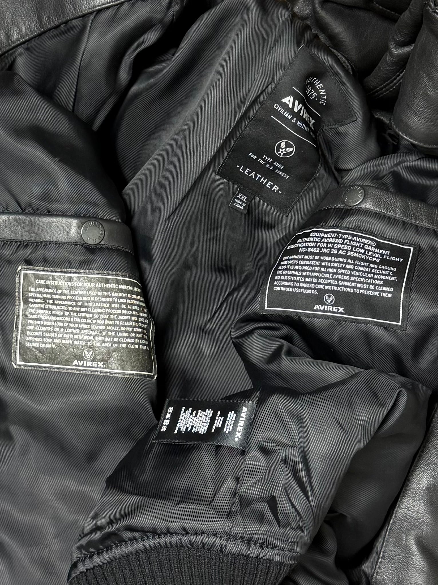 Avirex Black USA Leather Jacket