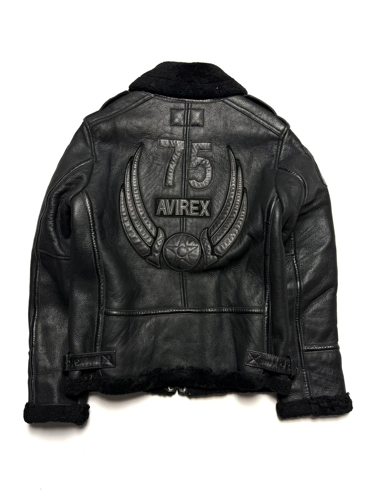 Avirex Type B-6 Patched Black Flight Jacket