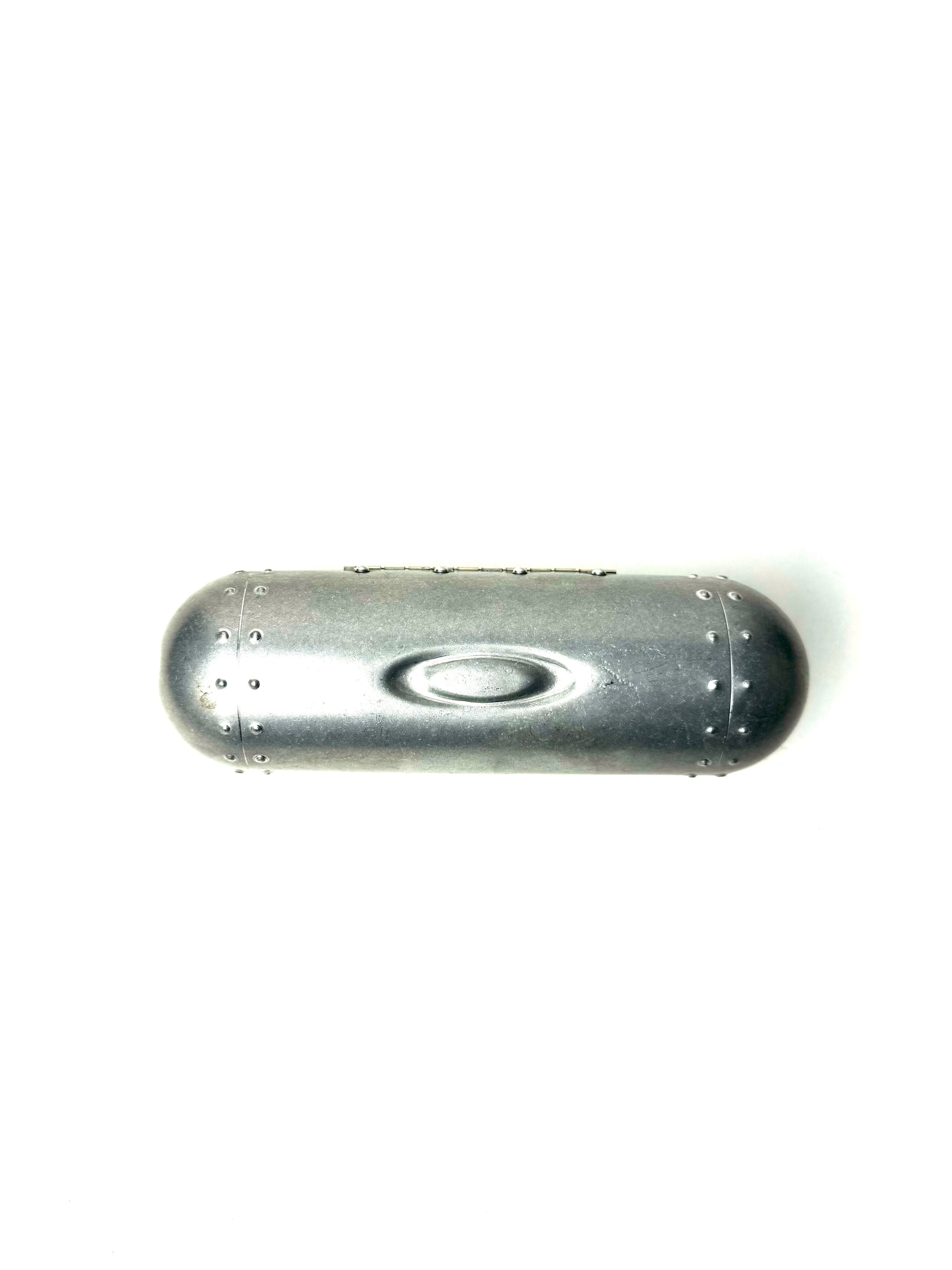 Oakley Case Metal Torpedo Vault Aluminum Silver Clamshell