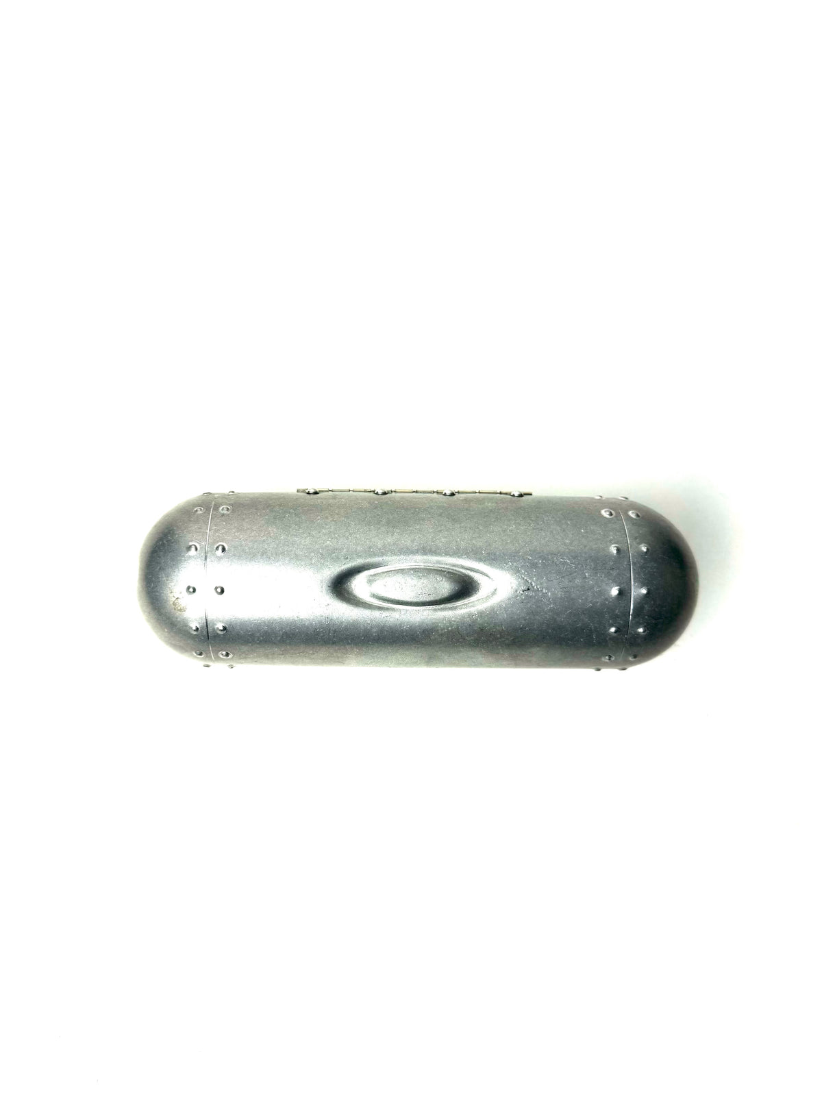 Oakley Case Metal Torpedo Vault Aluminum Silver Clamshell