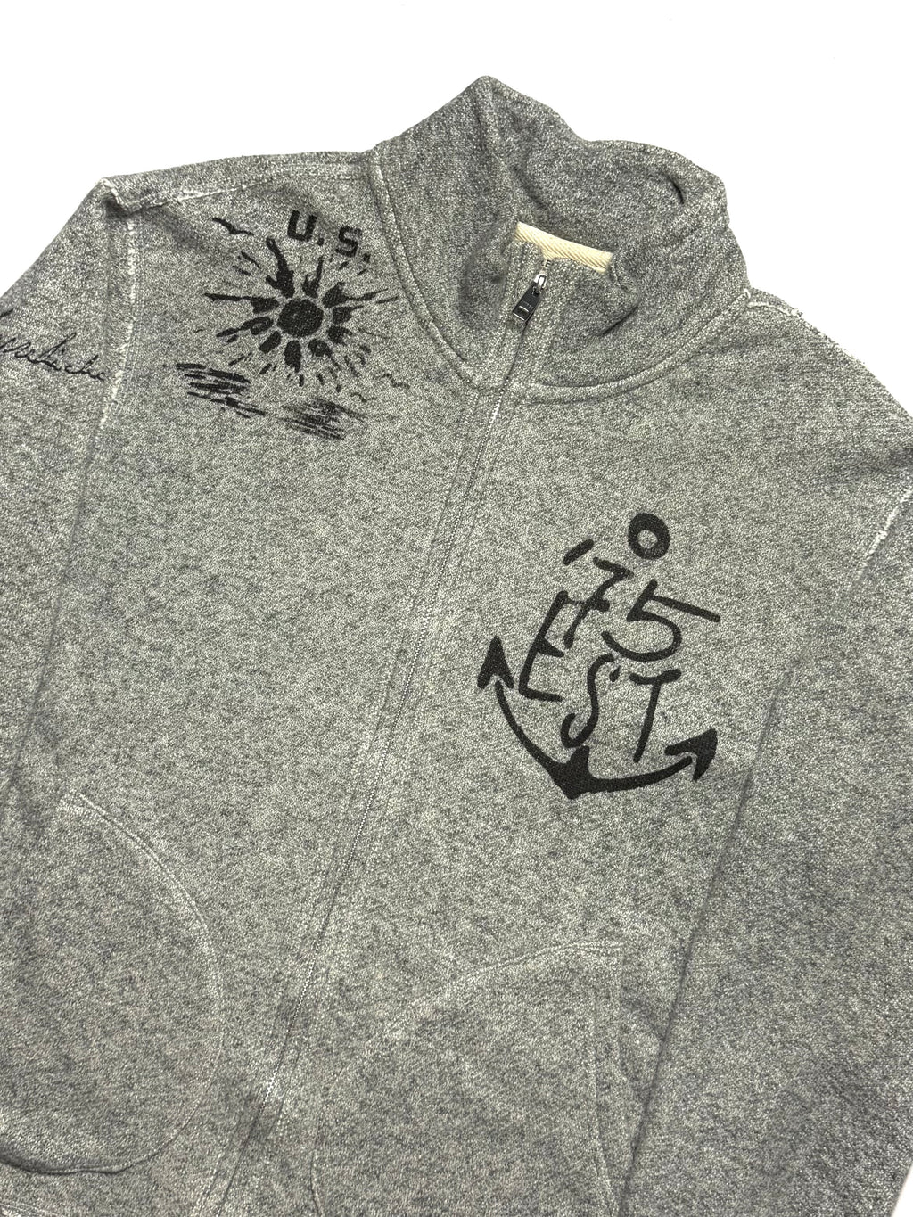 AVIREX Grey Zip Up Cardigan